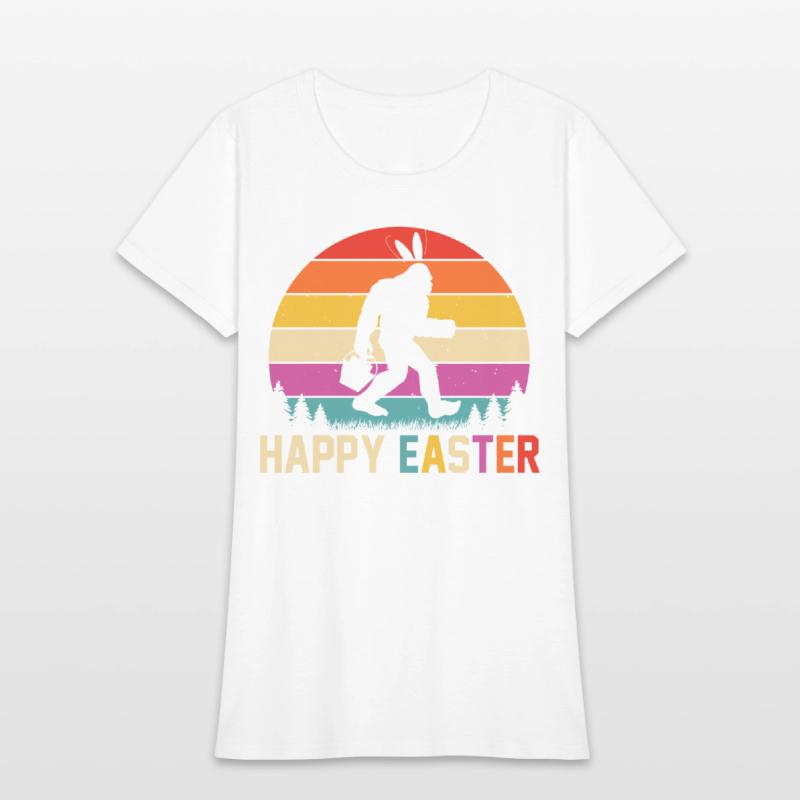 Happy Easter Bunny With Eggs Basket