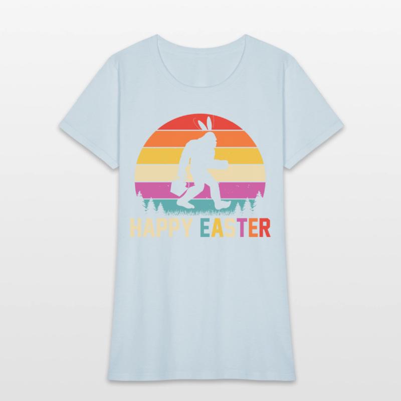 Happy Easter Bunny With Eggs Basket