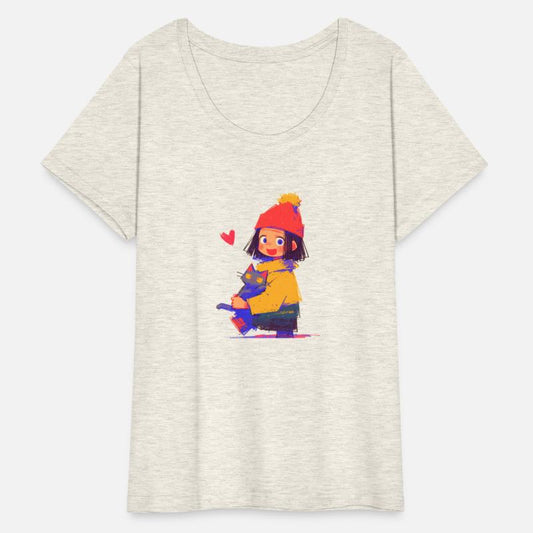 Happy Kid Hugging Cat – Cute Art for Kids