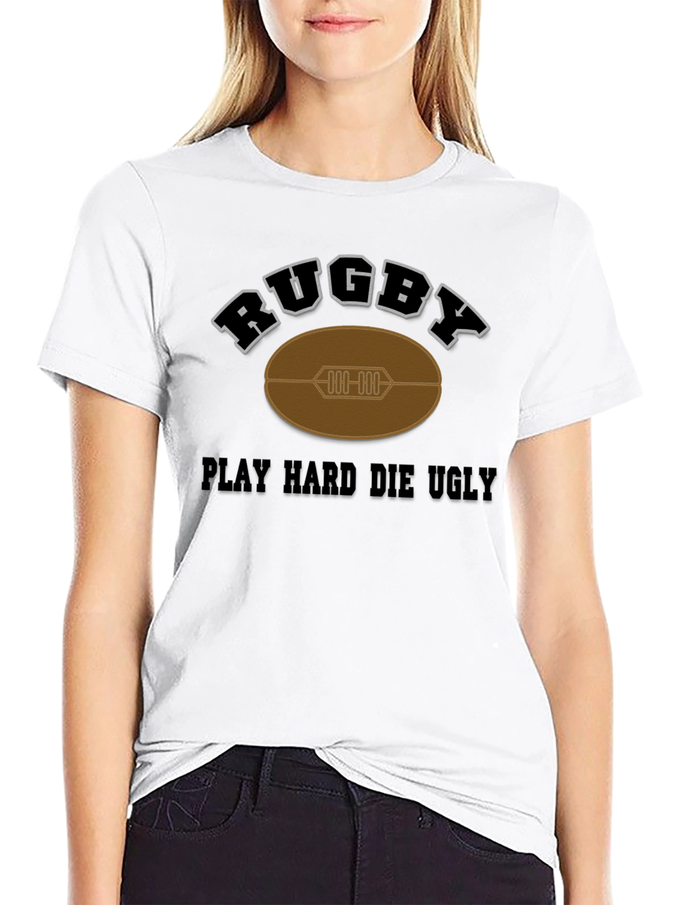 Rugby Play Hard Die Ugly Graphic T-Shirt