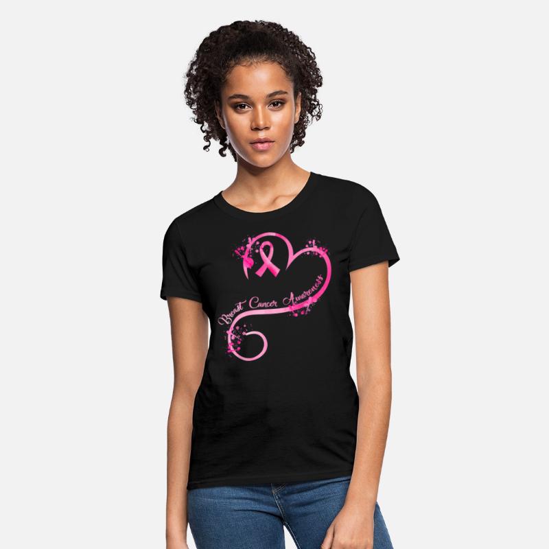 Heart Pink Ribbon Breast Cancer Awareness T-Shirt