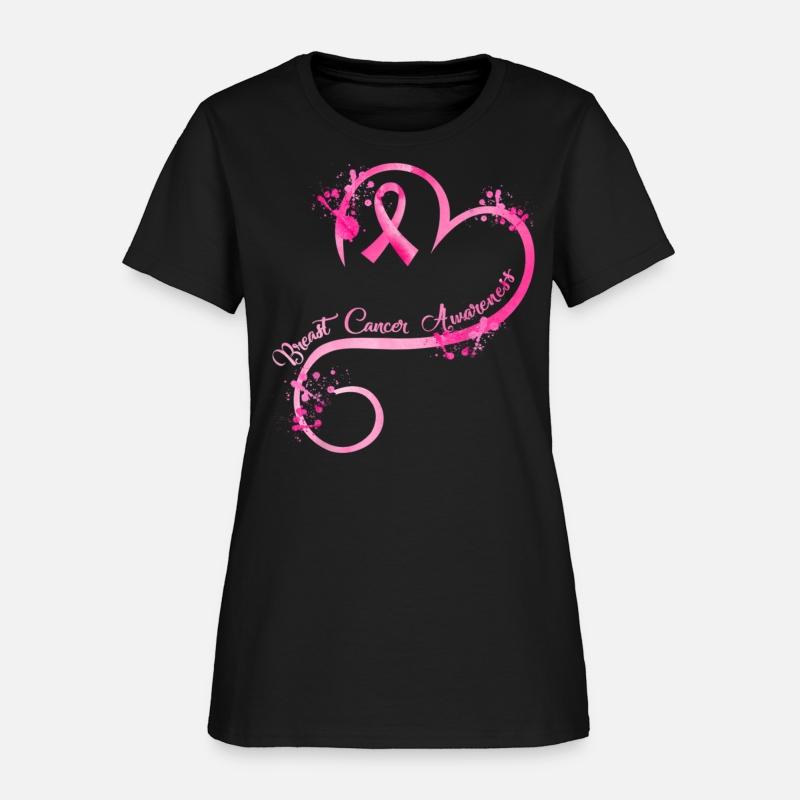 Heart Pink Ribbon Breast Cancer Awareness T-Shirt