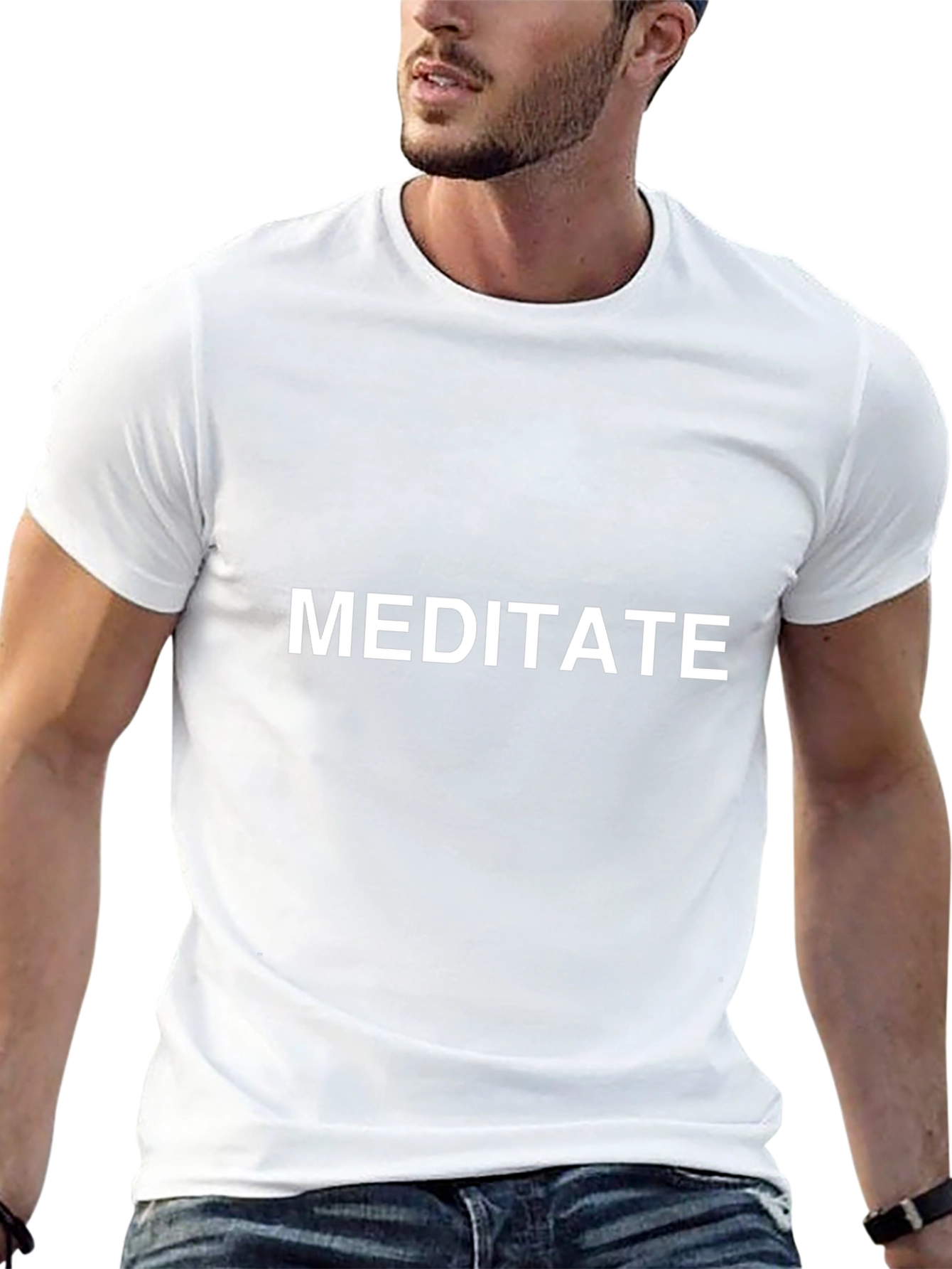 Meditate Graphic Tee - Black Cotton T-Shirt