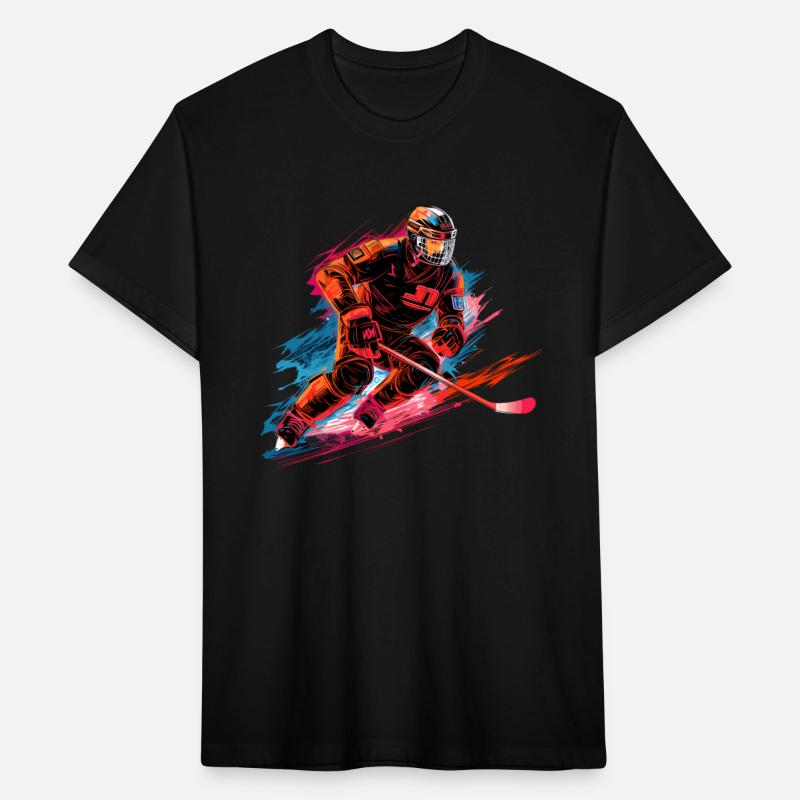 Hockey Player with a Hockey Stick on the Ice Rink