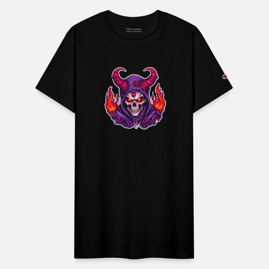 Horned Skull with Purple Burning Hood