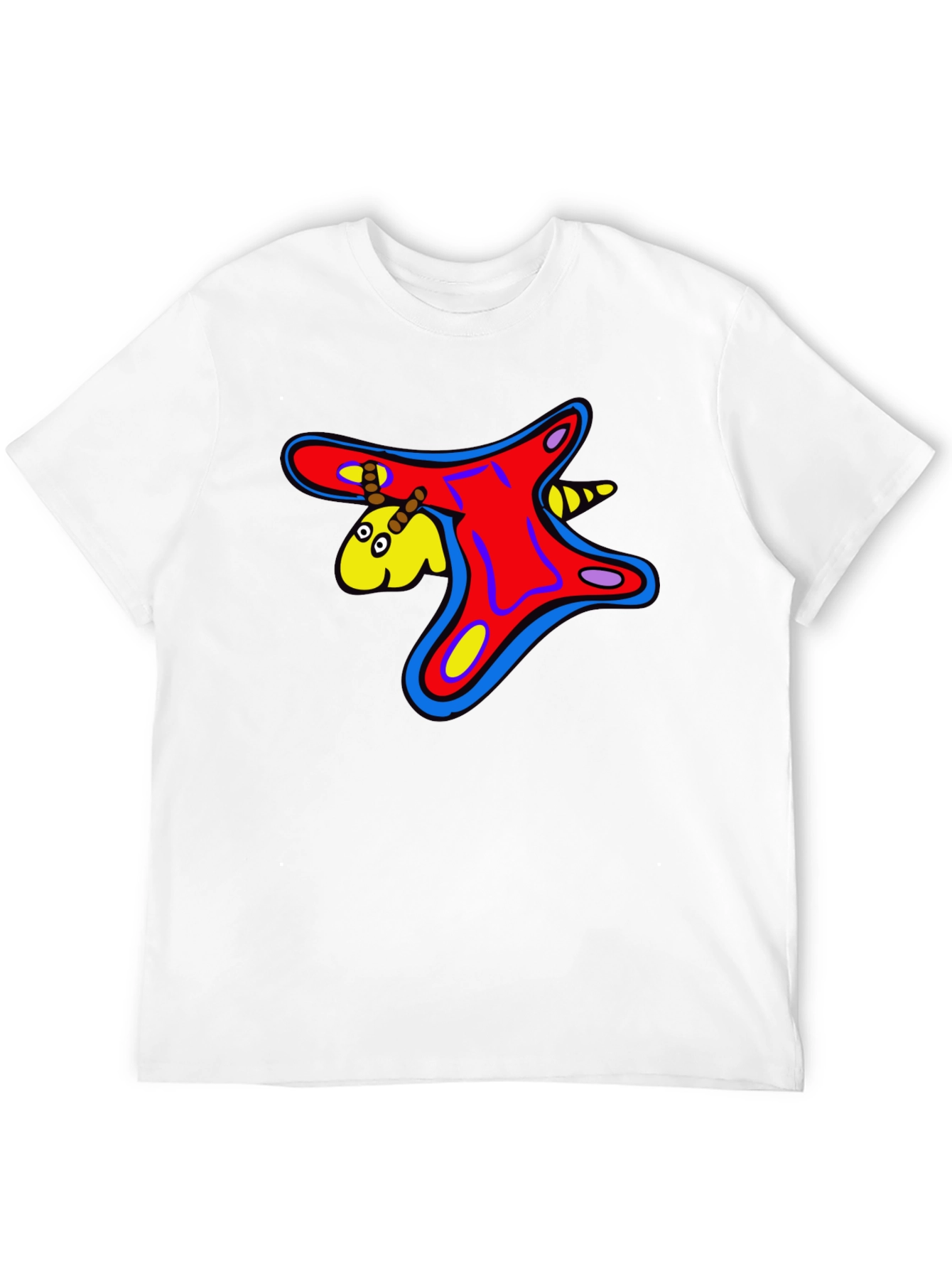 Funky Cartoon Creature Graphic Black T-Shirt