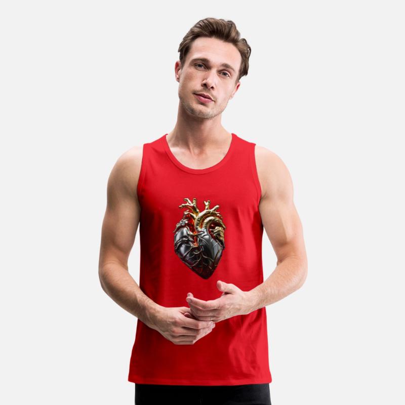 Human heart in flames cast in gold silver Bright