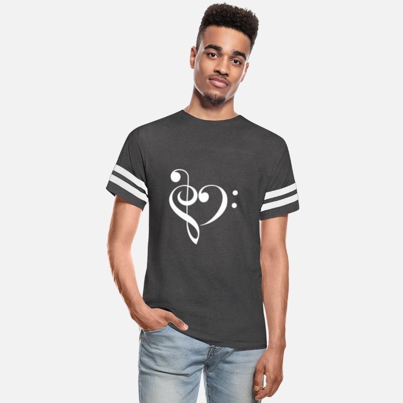 I Love Music Heart Treble Bass Clefymbol Apparel