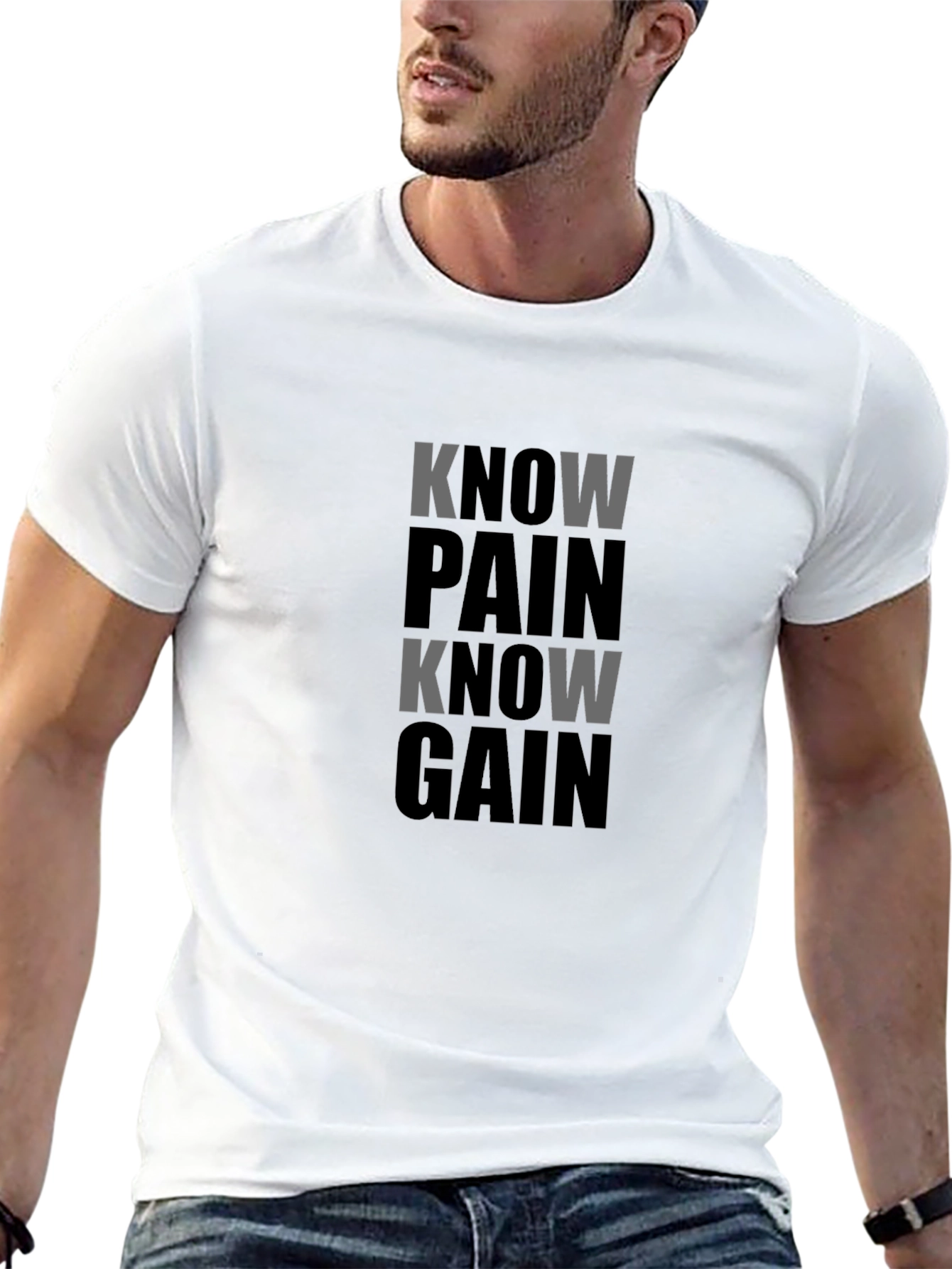 Know Pain Know Gain Black T-Shirt