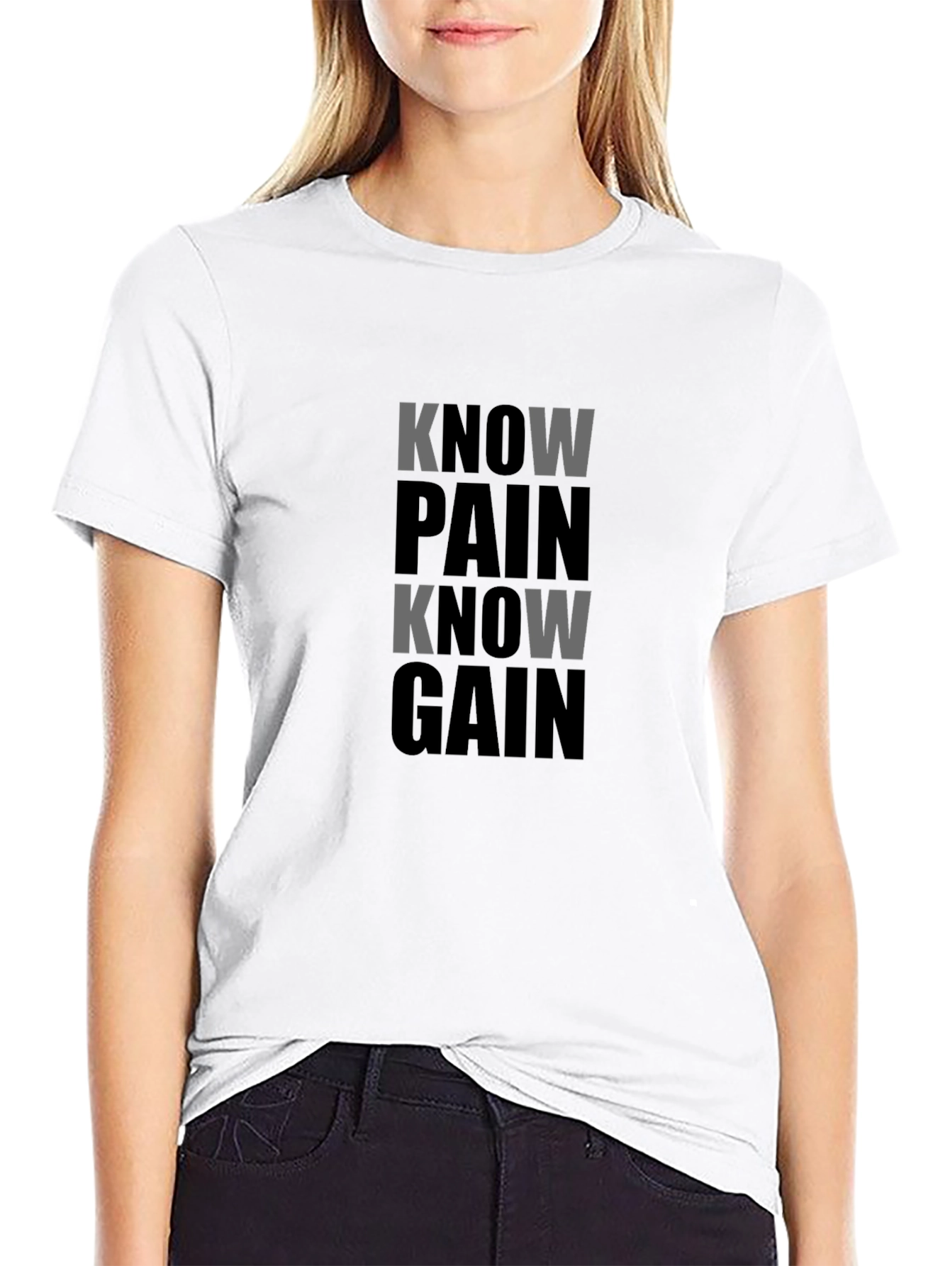 Know Pain Know Gain Black T-Shirt