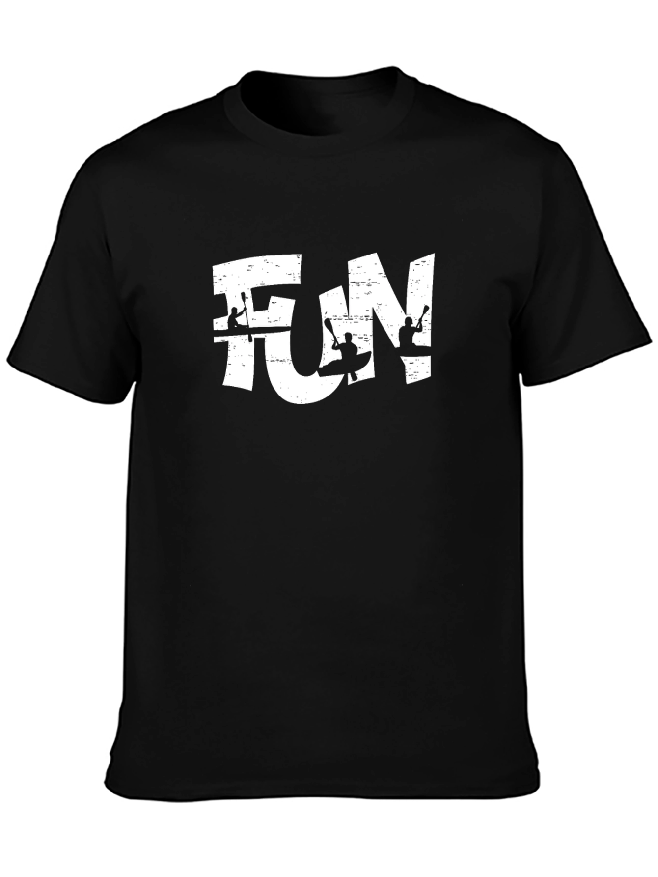 Fun Kayak T-Shirt - Black Crew Neck Tee