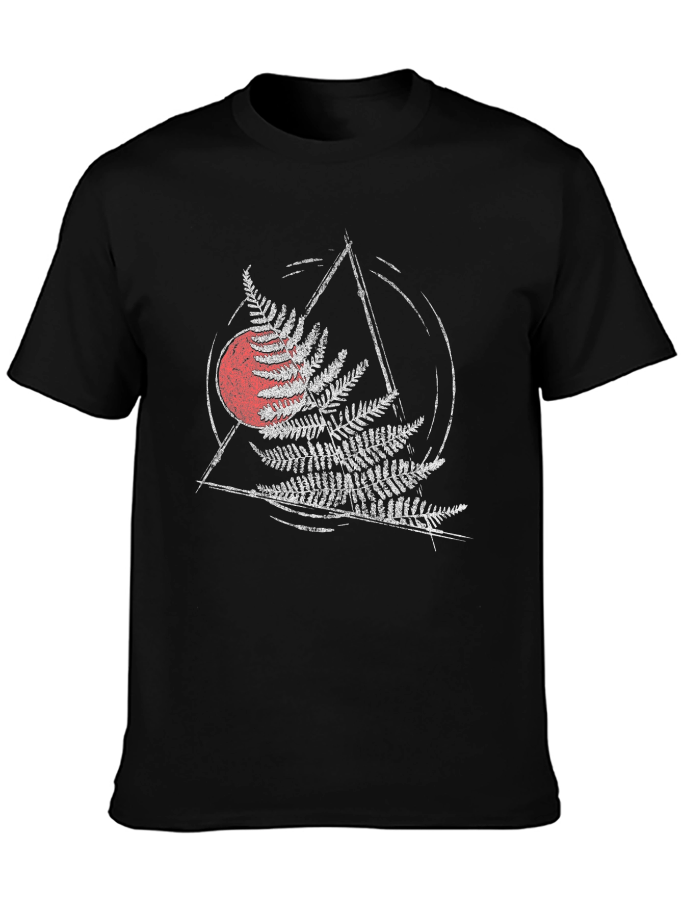 Fern Graphic Tee - Geometric Circle Triangle Design