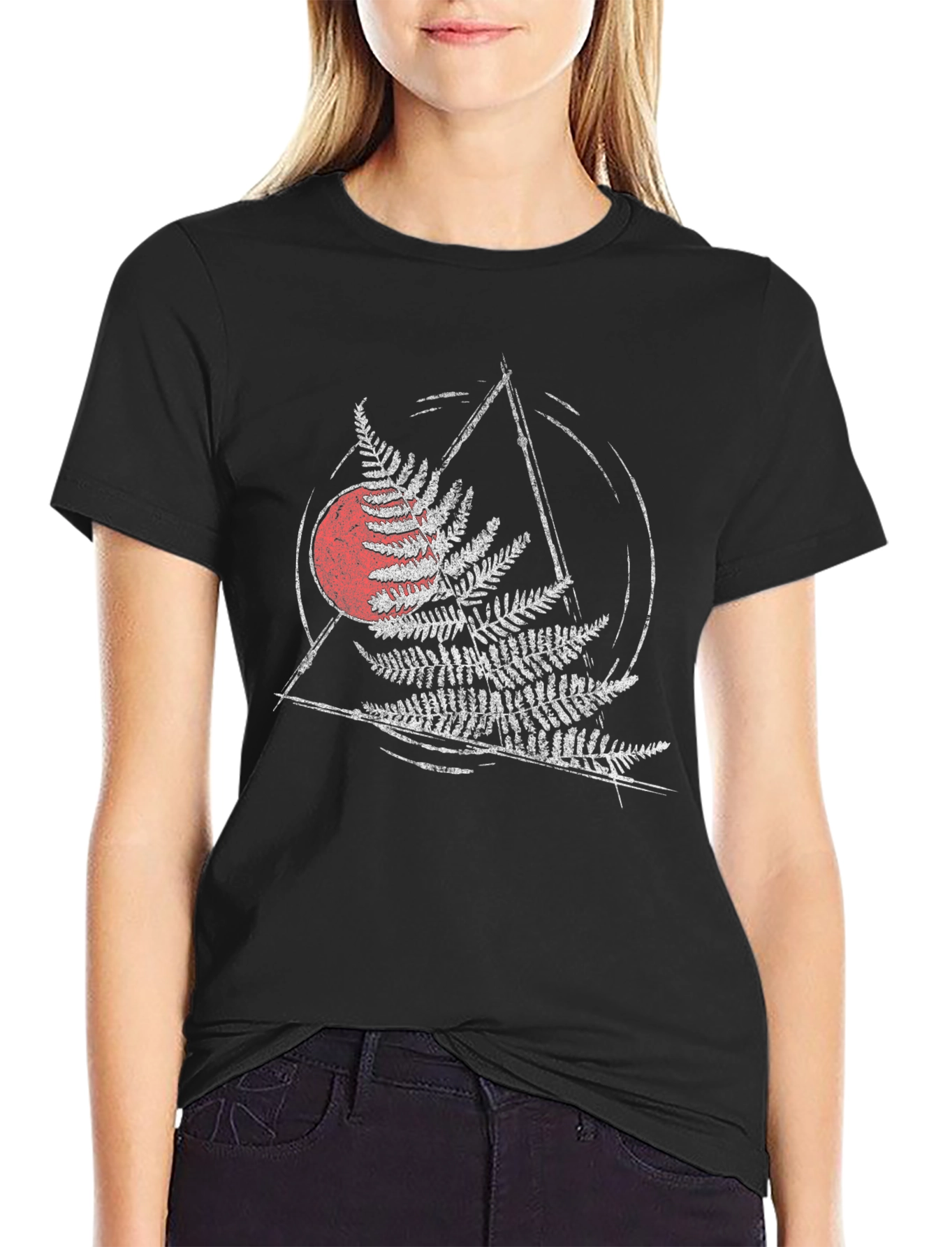 Fern Graphic Tee - Geometric Circle Triangle Design