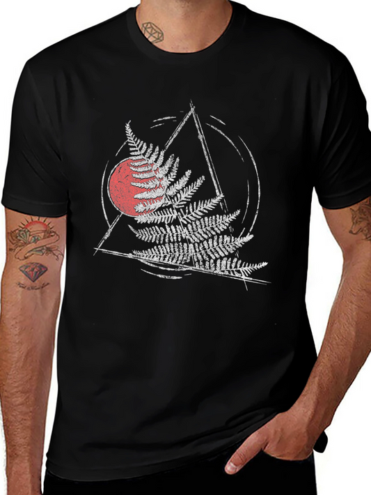Fern Graphic Tee - Geometric Circle Triangle Design