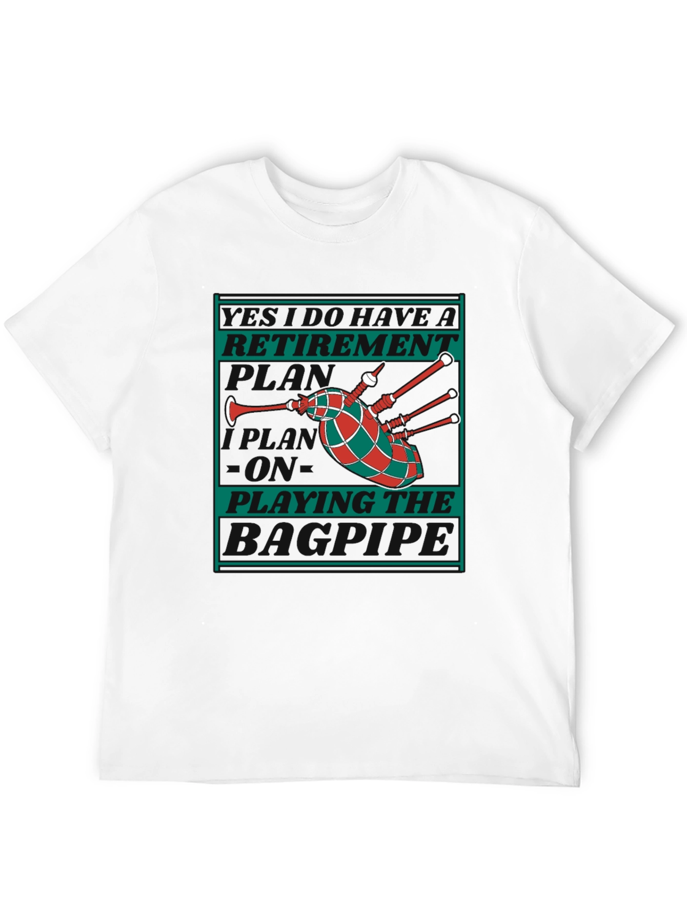 Retirement Playing the Bagpipes Graphic T-Shirt