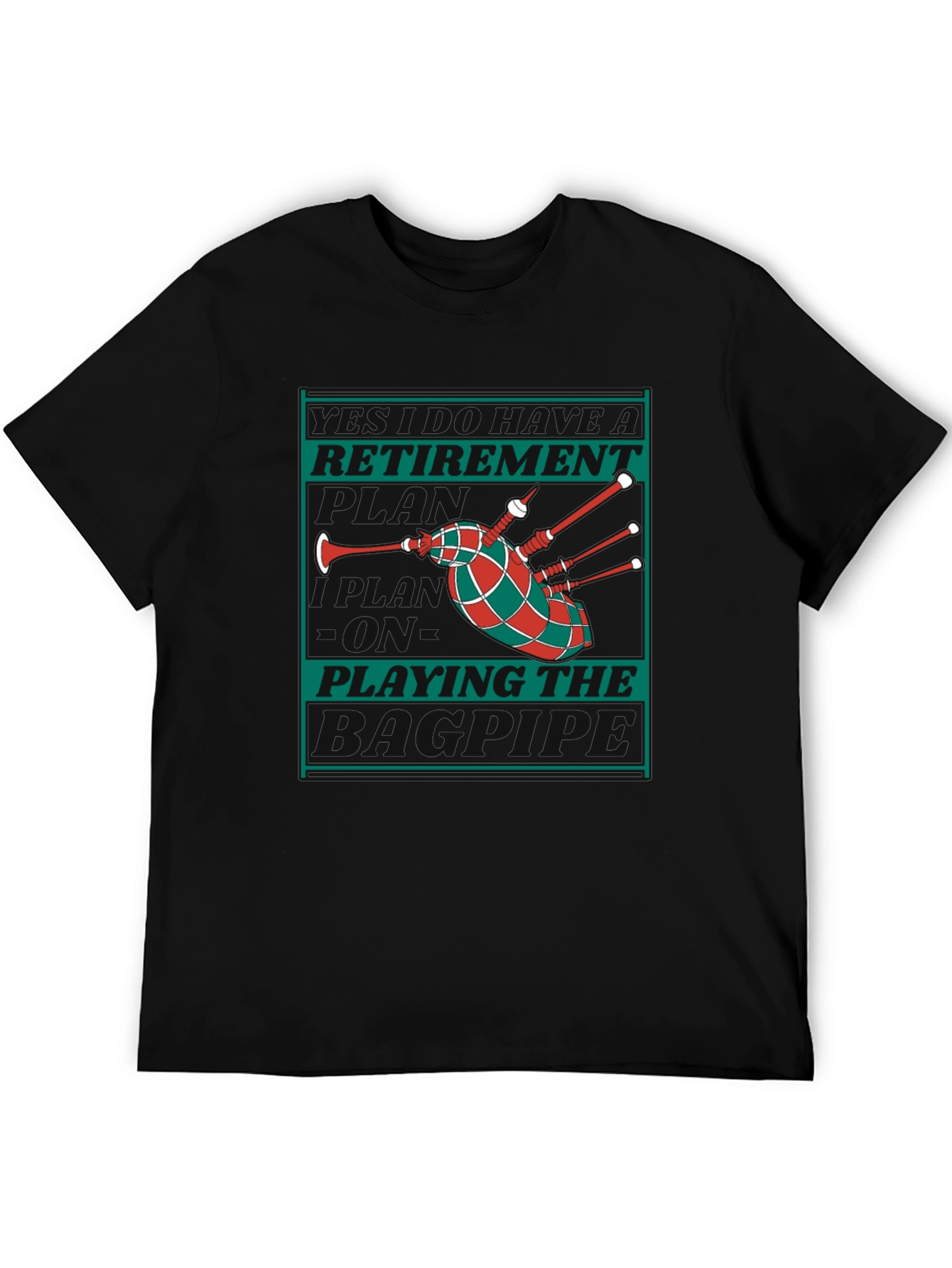 Retirement Playing the Bagpipes Graphic T-Shirt