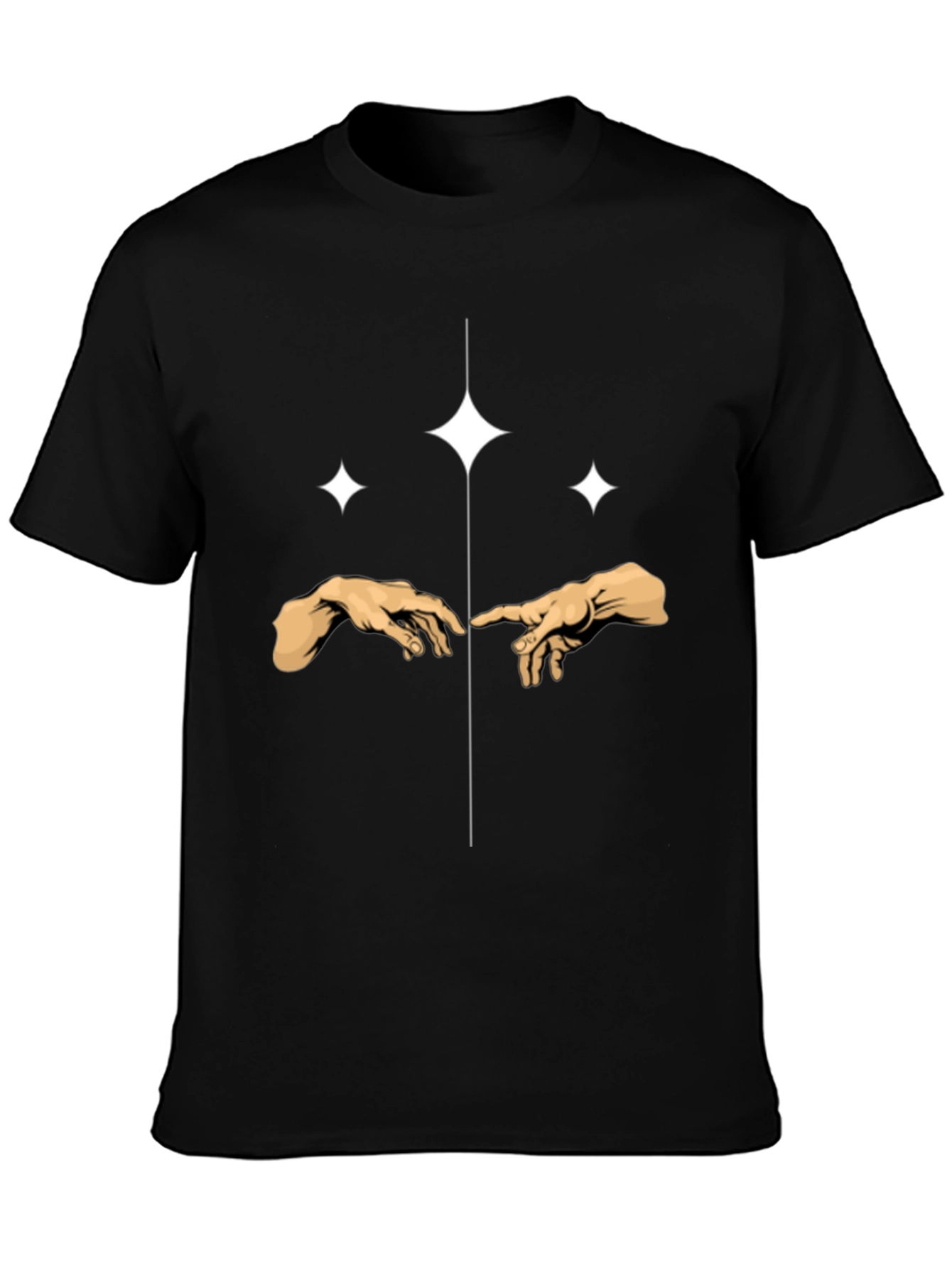 Creation Hands Sparkle T-Shirt - Modern Art Tee