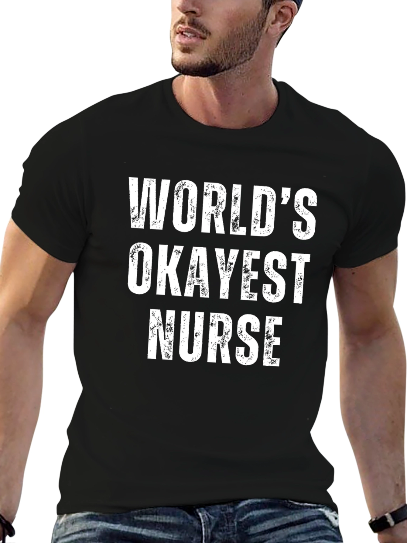 Worlds Okayest Nurse Funny Graphic T-Shirt
