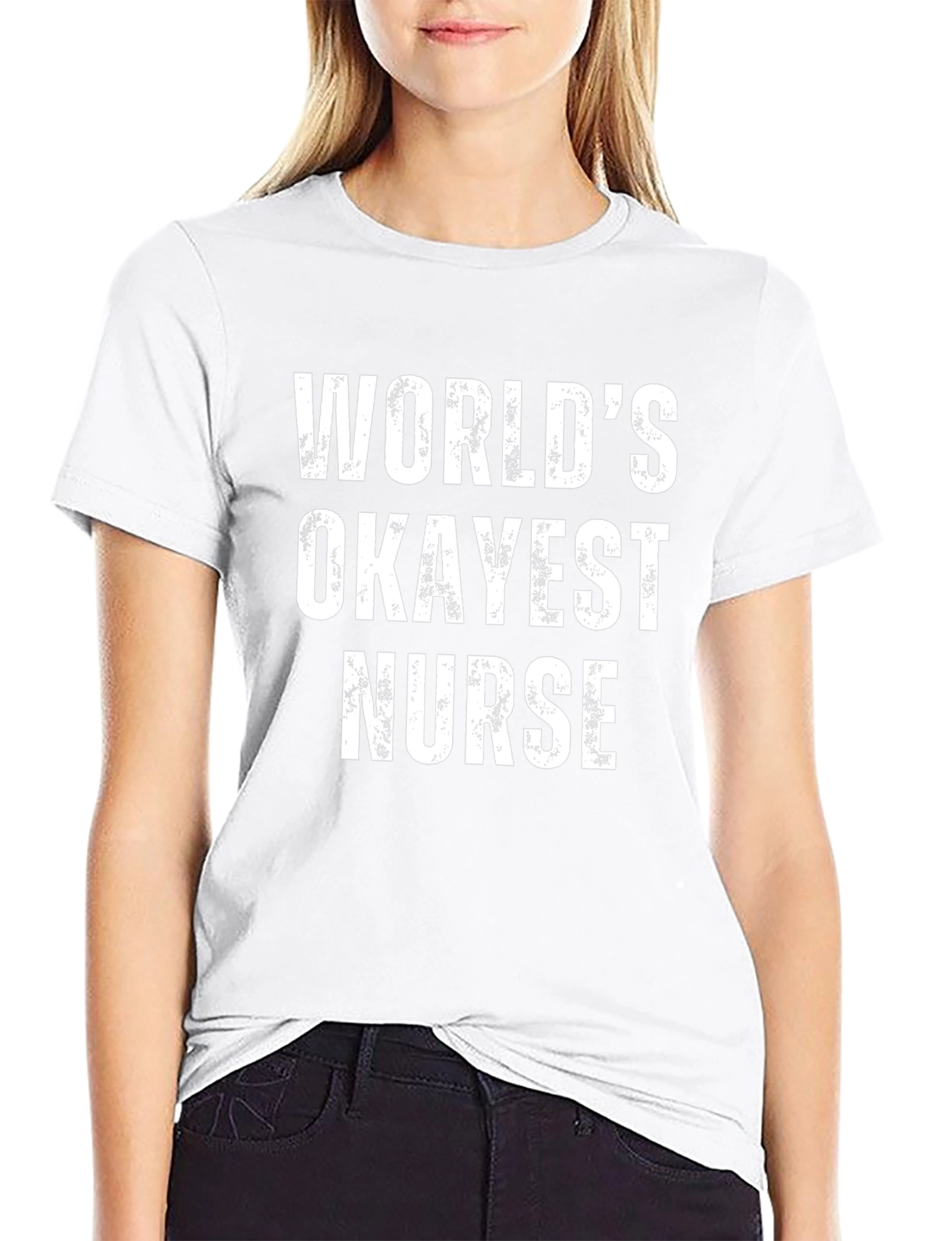 Worlds Okayest Nurse Funny Graphic T-Shirt