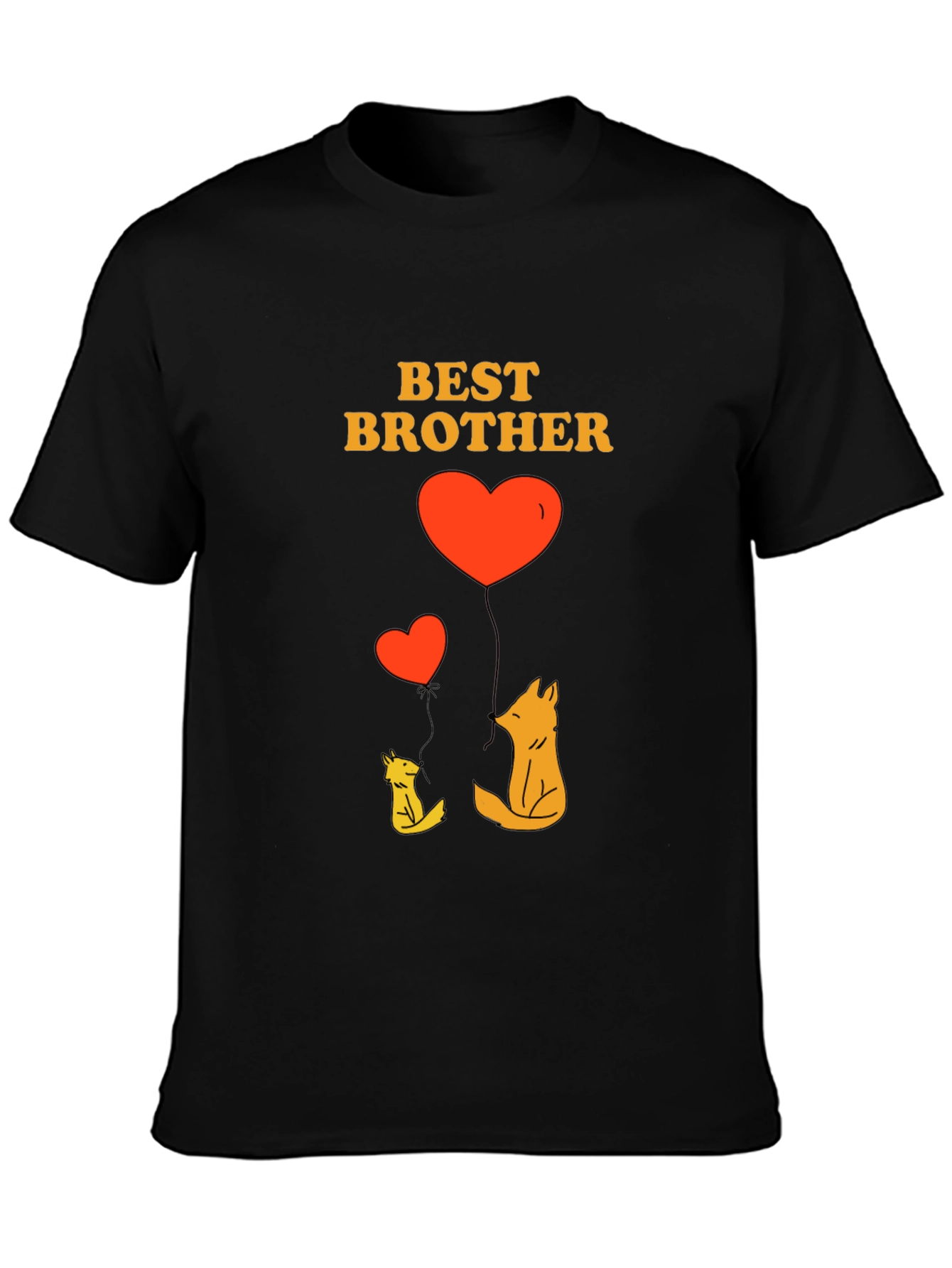 Best Brother Fox Heart Graphic T-Shirt