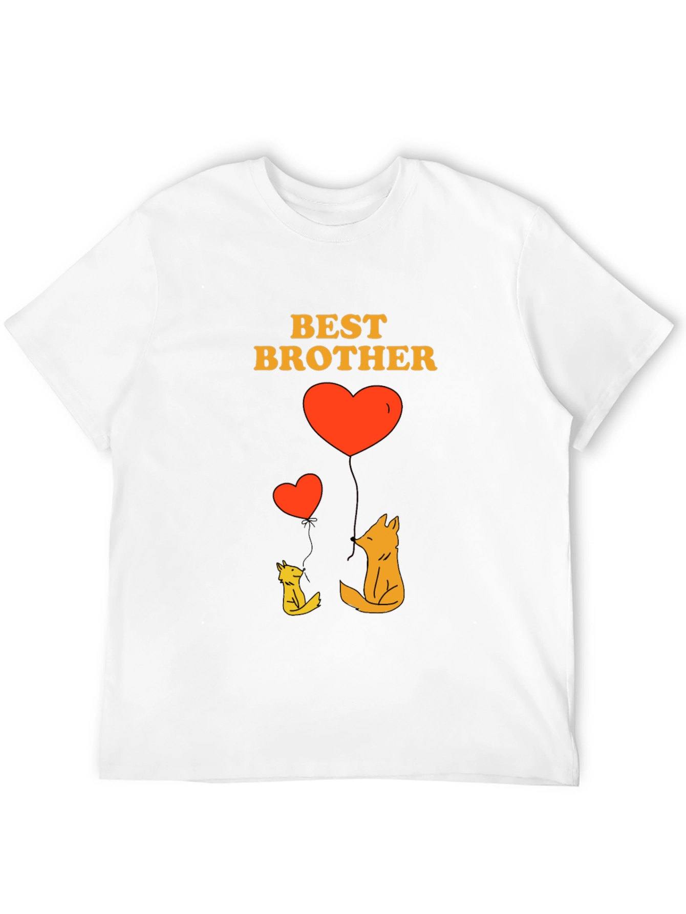 Best Brother Fox Heart Graphic T-Shirt