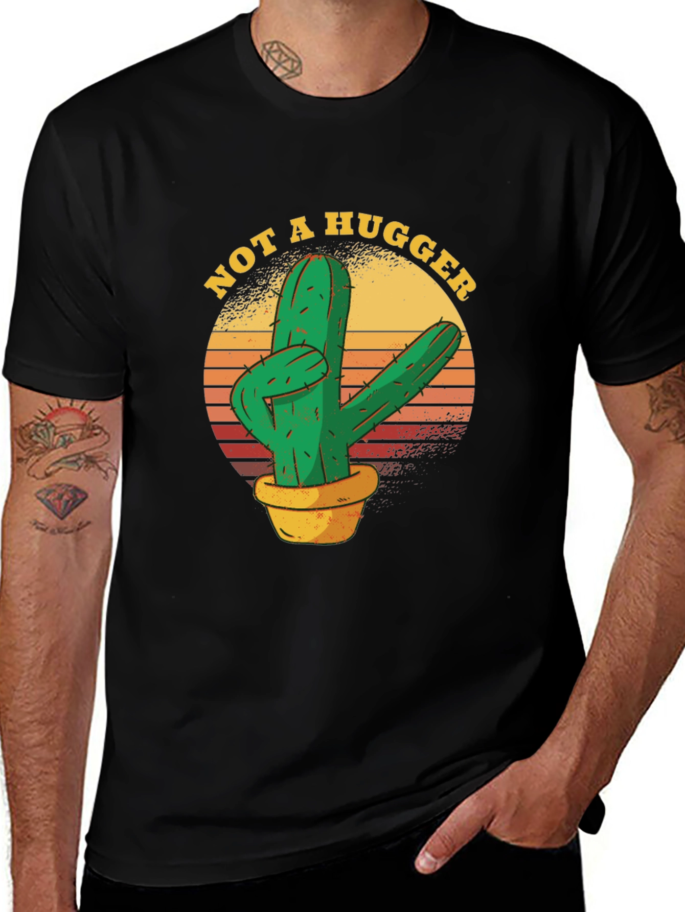 Not A Hugger Cactus T-Shirt - Graphic Tee
