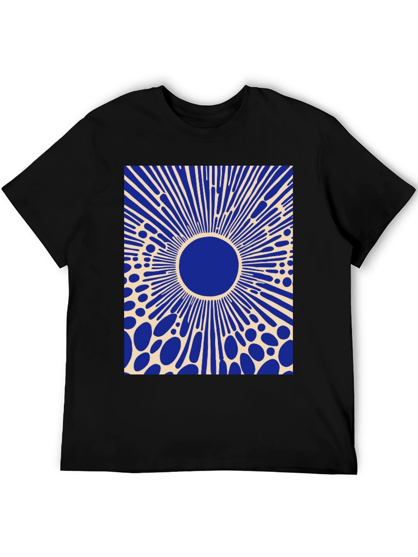Abstract Graphic Tee - Blue Burst Design