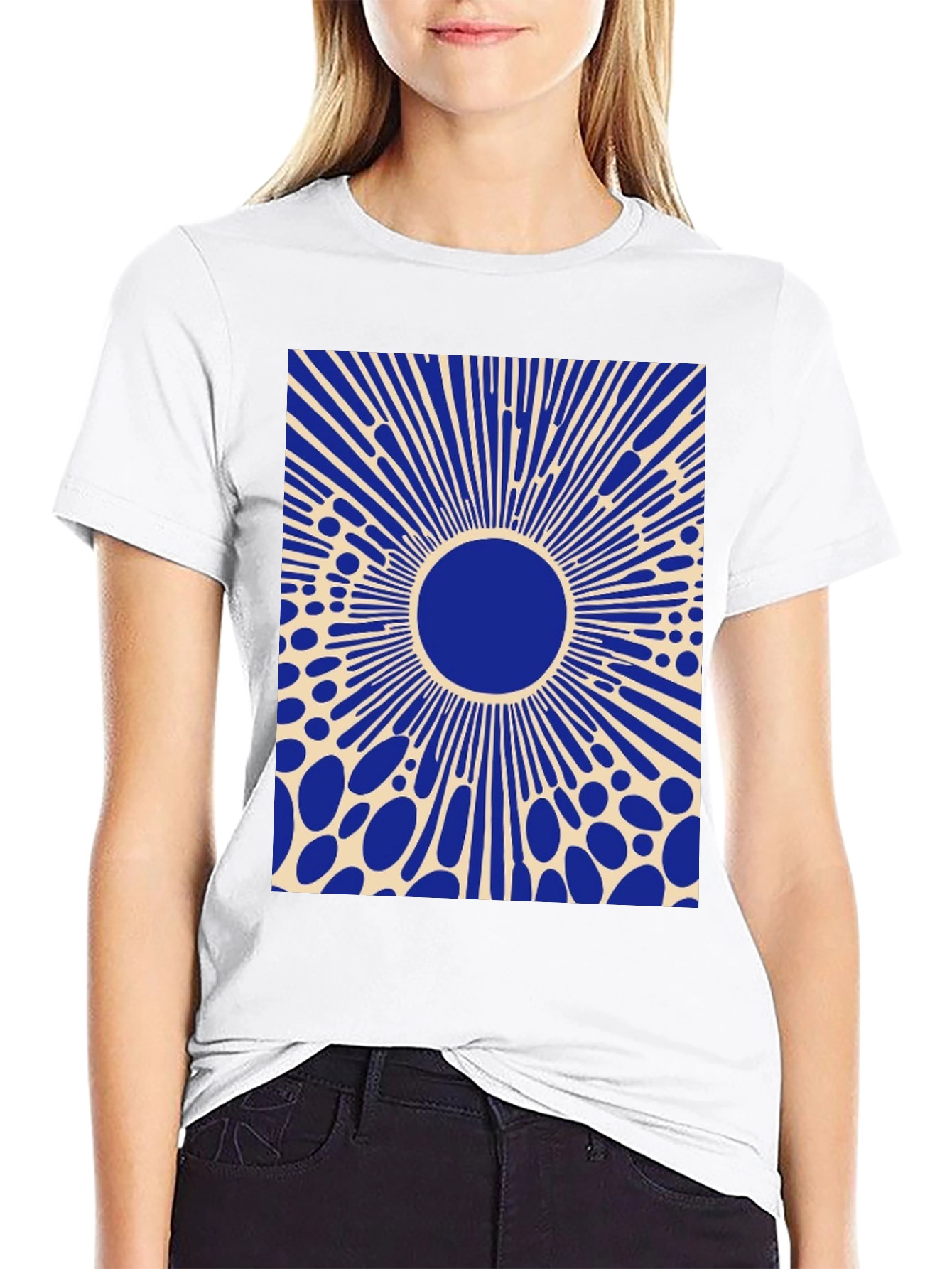 Abstract Graphic Tee - Blue Burst Design