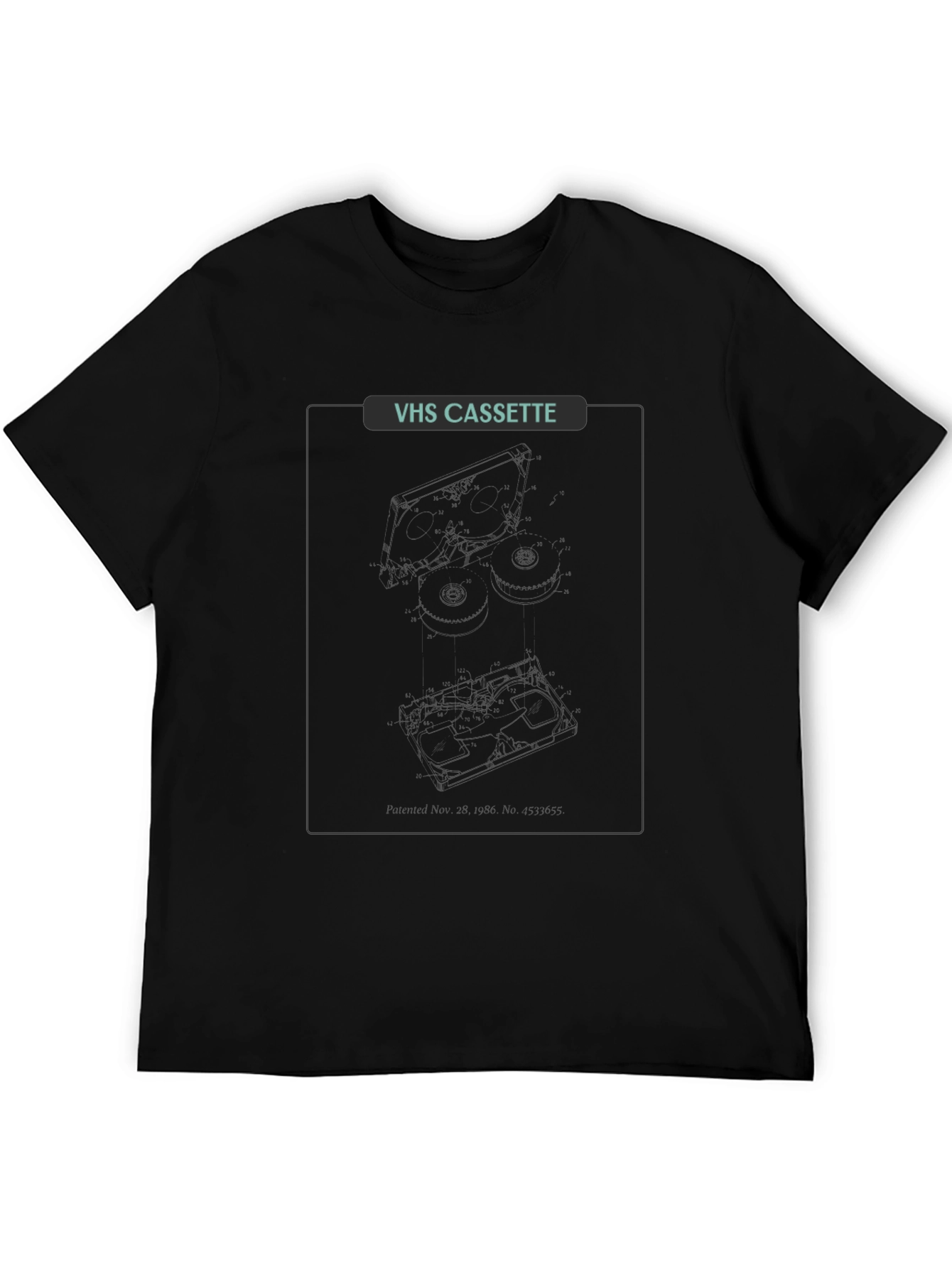 Retro VHS Cassette Graphic T-Shirt - Black