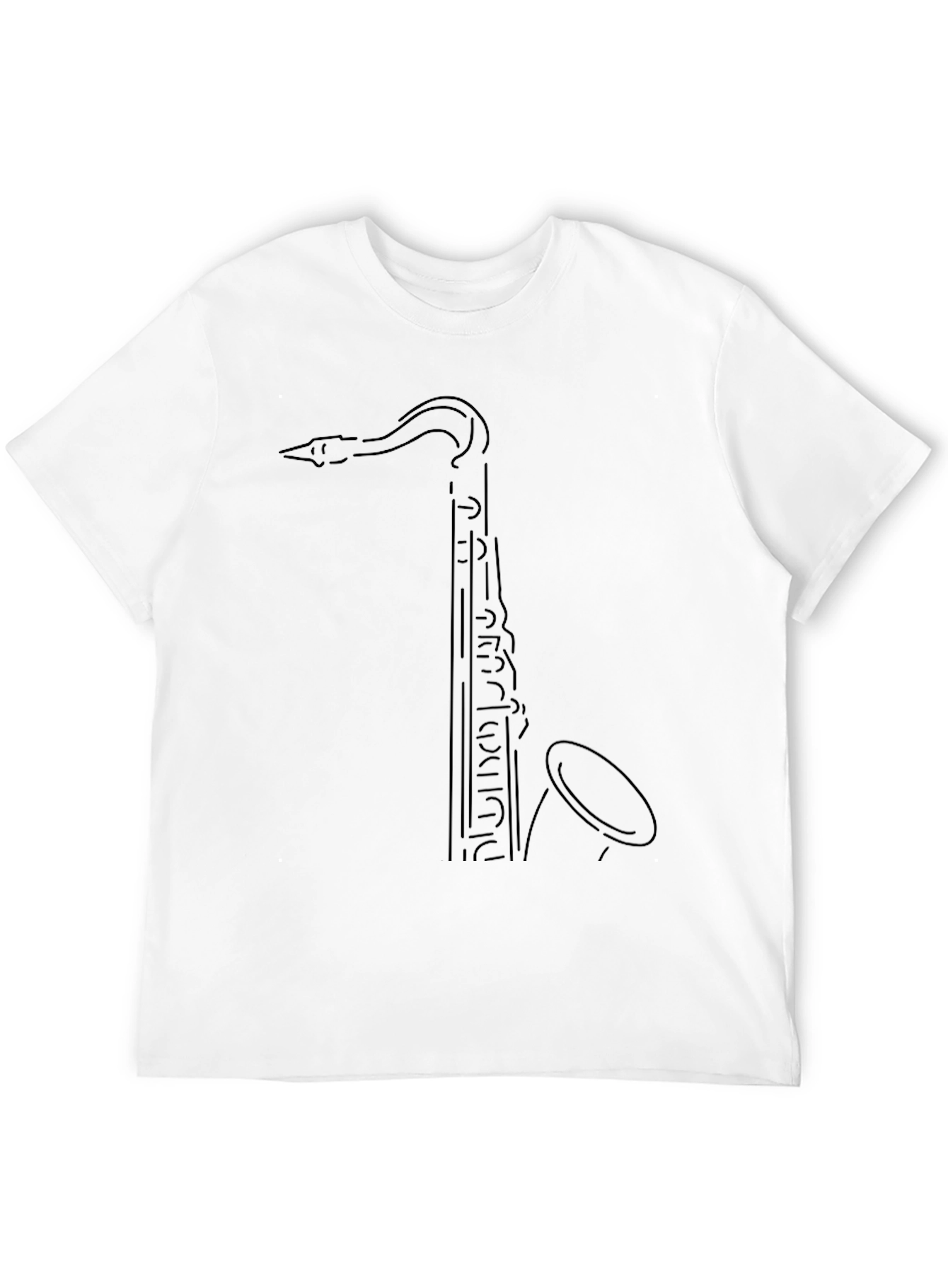 Saxophone Outline Black T-Shirt