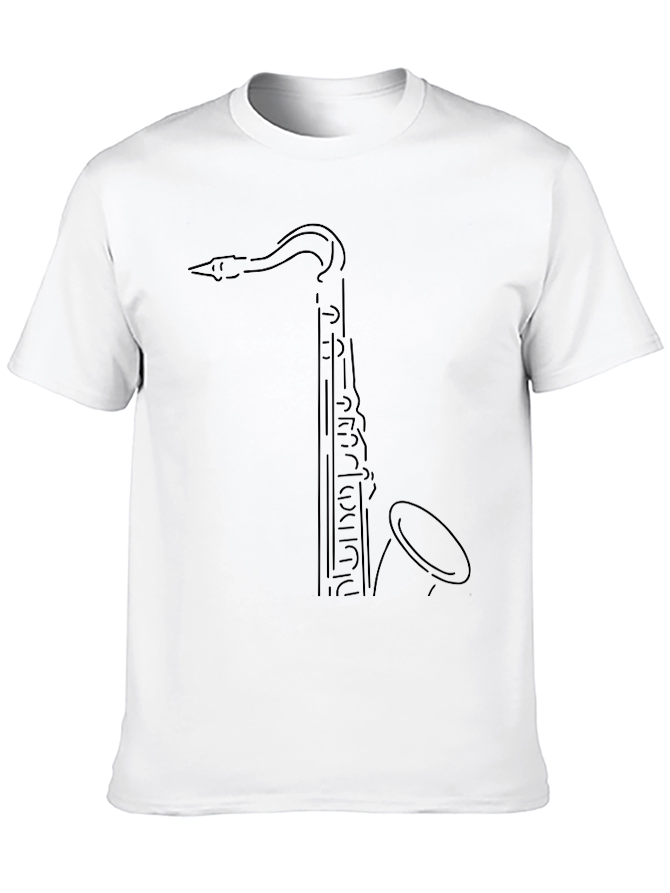 Saxophone Outline Black T-Shirt