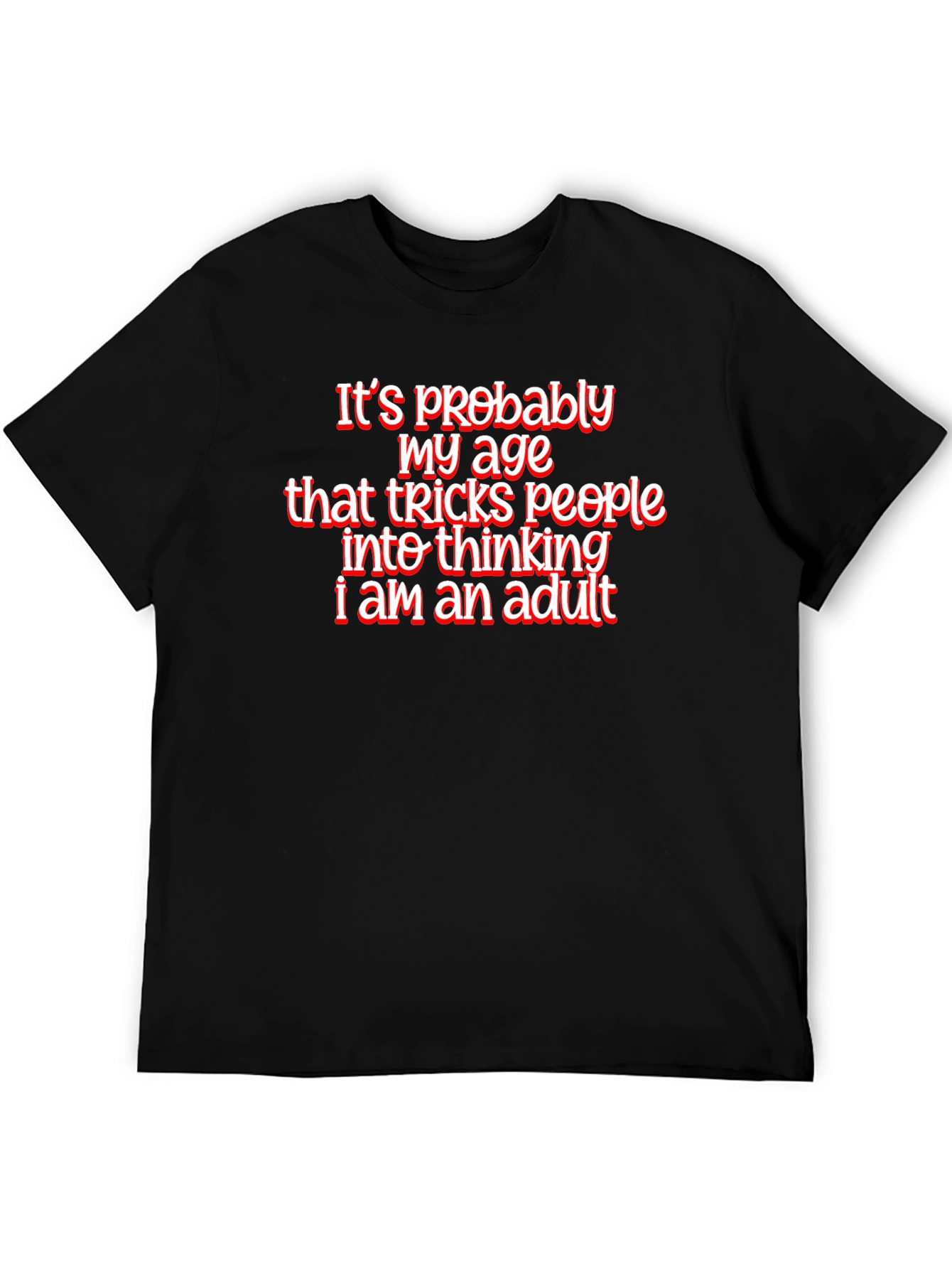 Funny Age Tricks Graphic Tee - Black