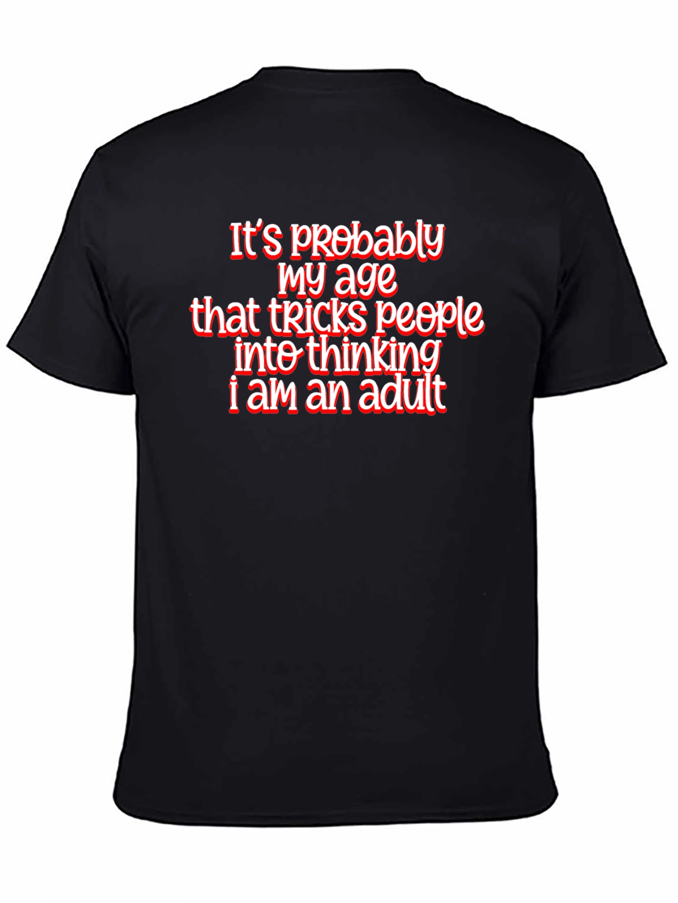 Funny Age Tricks Graphic Tee - Black