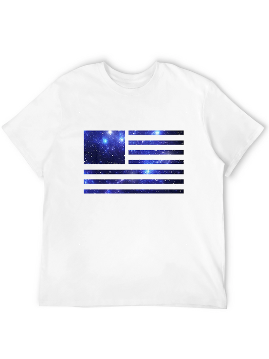 Galaxy Flag Graphic Tee - Black Cotton Blend