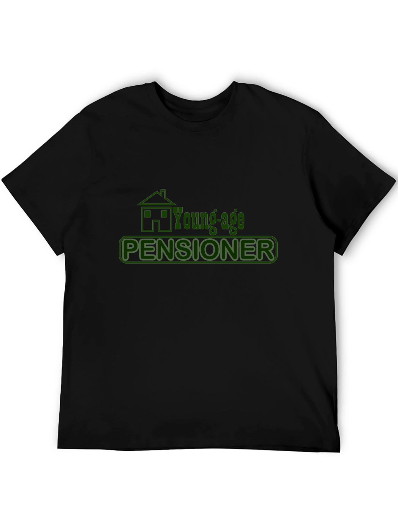 Young-age Pensioner Black T-Shirt