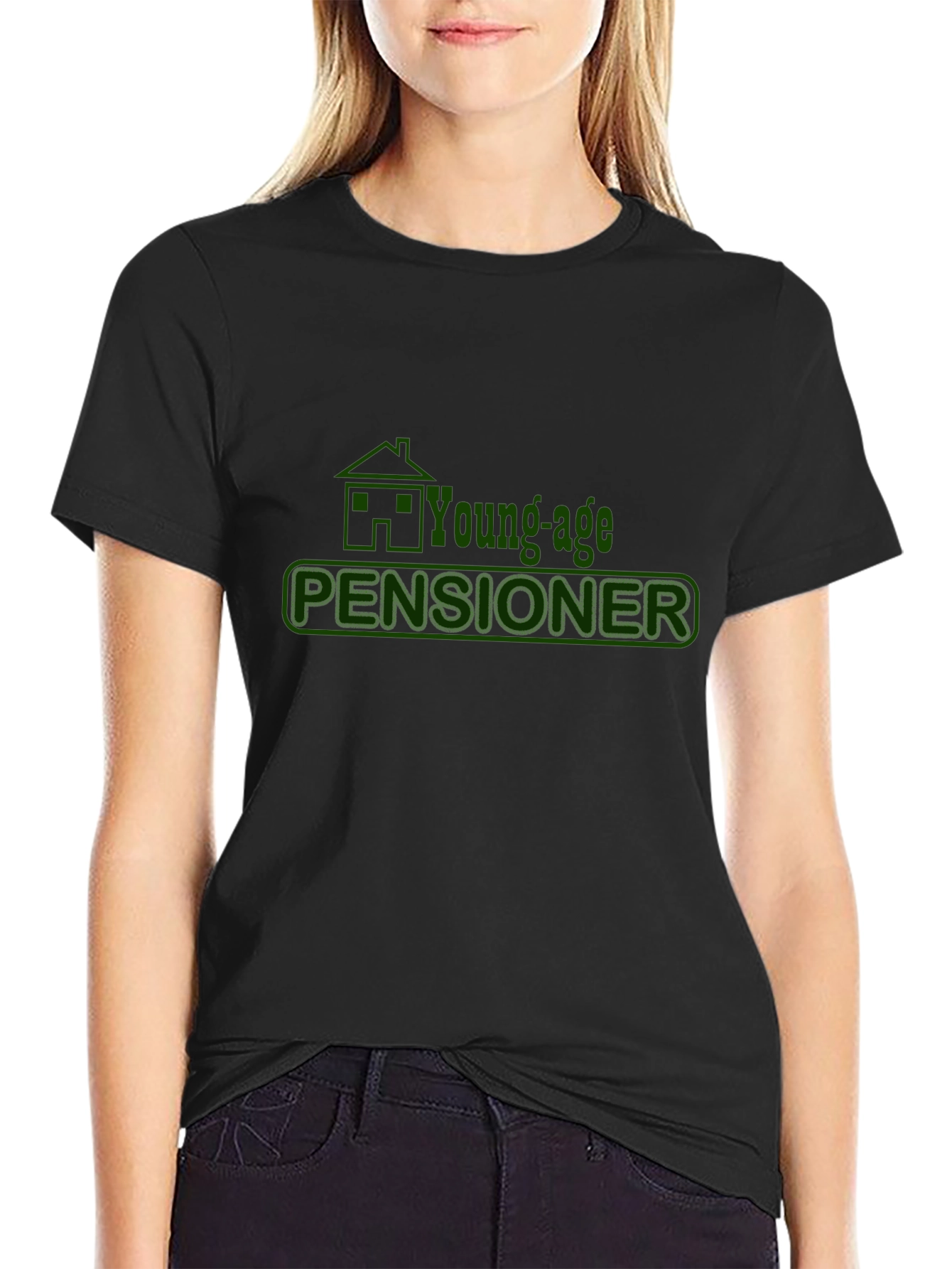 Young-age Pensioner Black T-Shirt