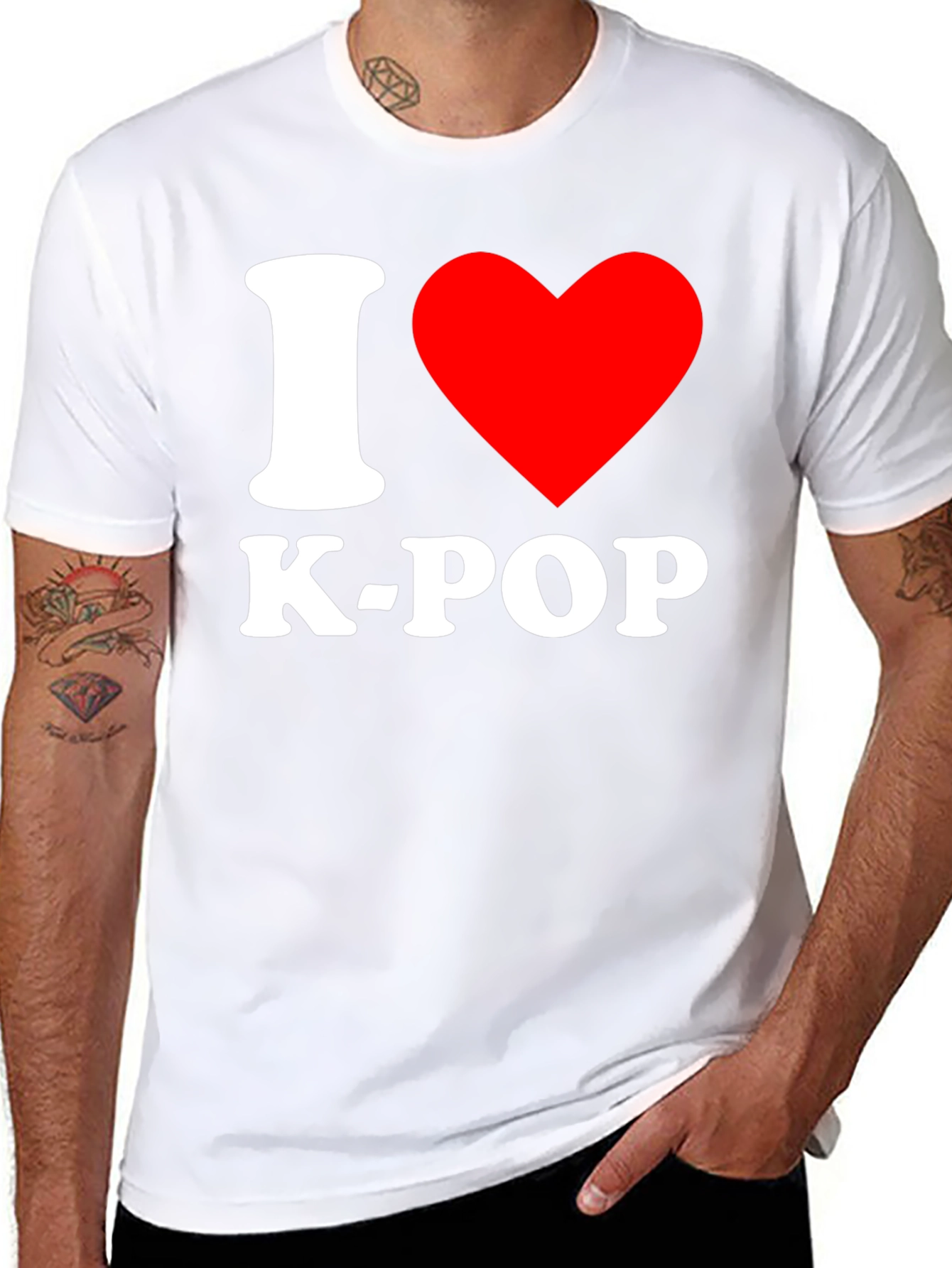 I Love K-POP T-Shirt - Black Crew Neck Tee