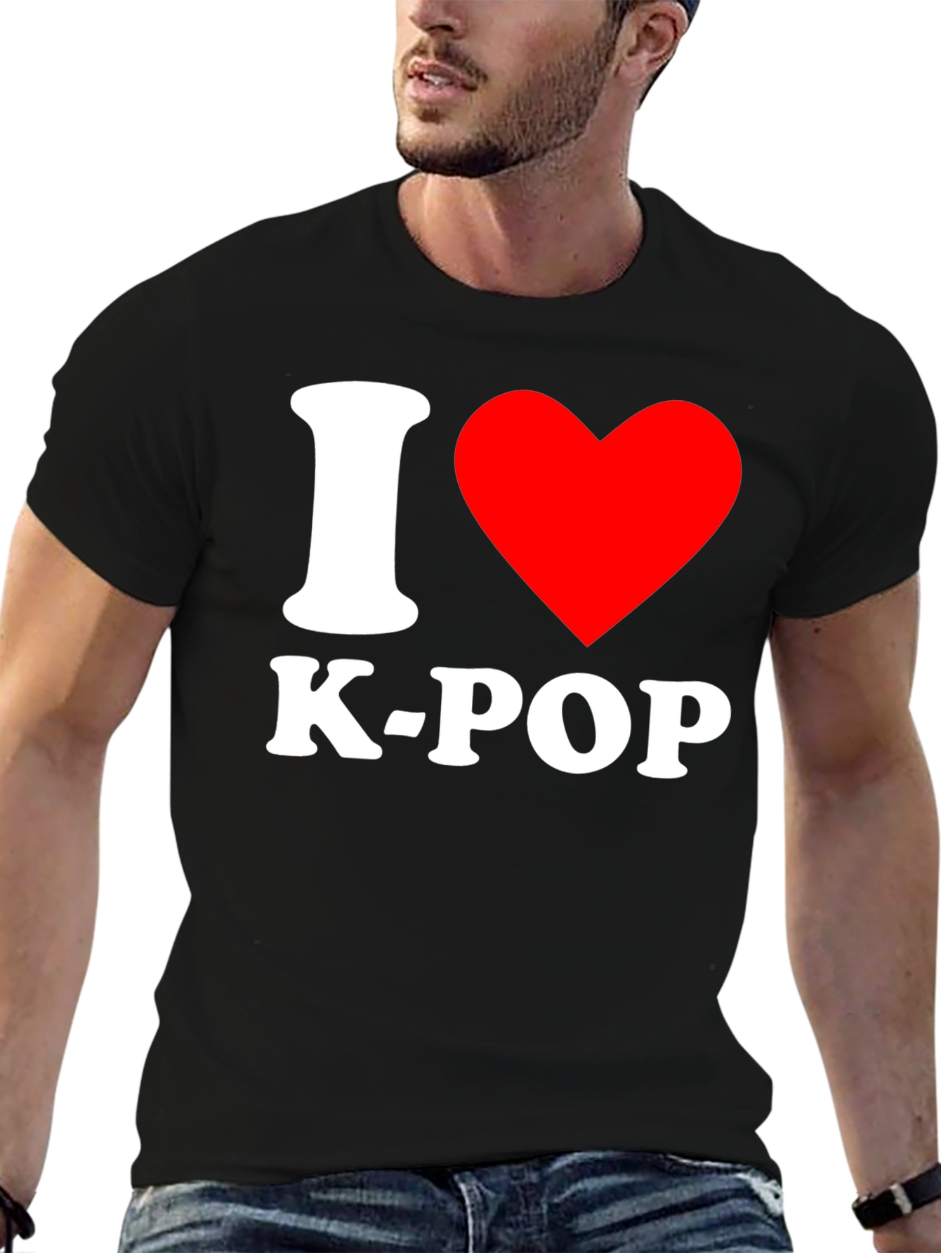 I Love K-POP T-Shirt - Black Crew Neck Tee