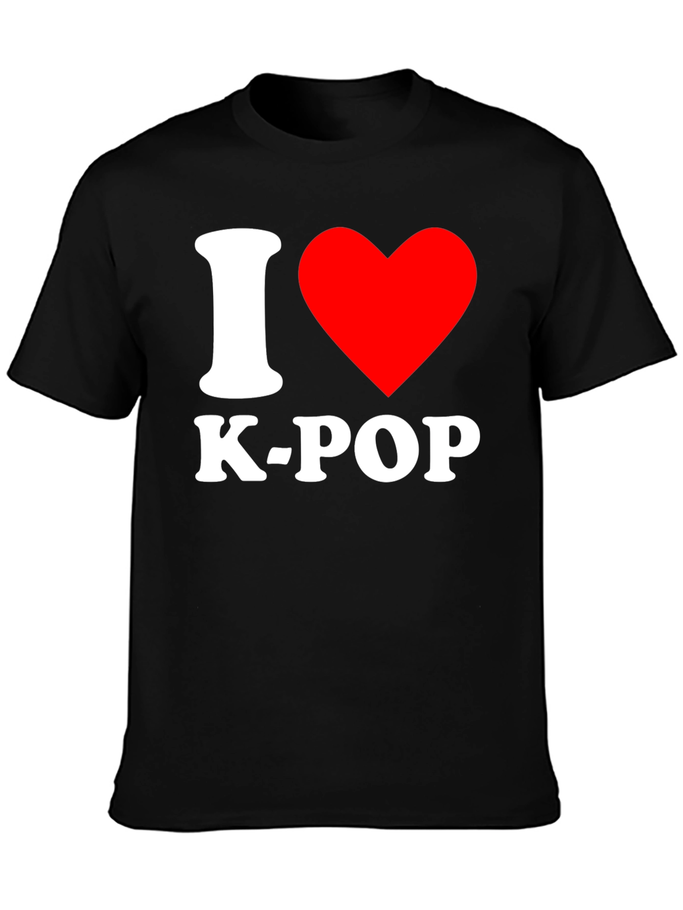 I Love K-POP T-Shirt - Black Crew Neck Tee