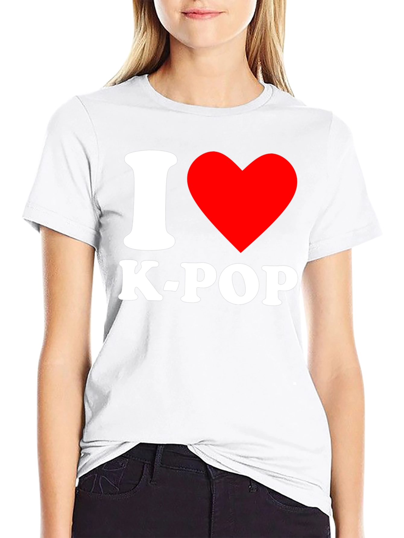 I Love K-POP T-Shirt - Black Crew Neck Tee
