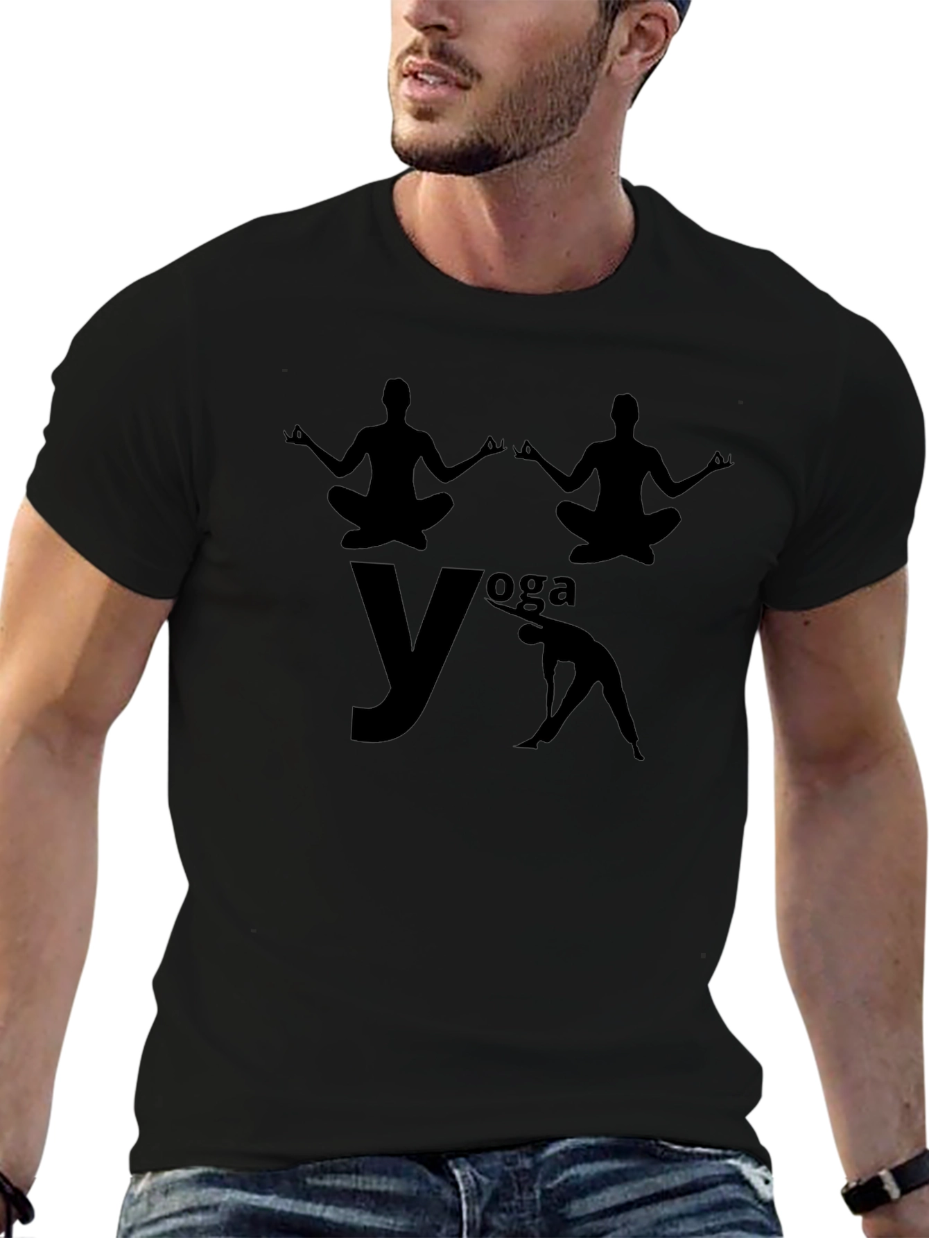 Yoga Graphic Black T-Shirt