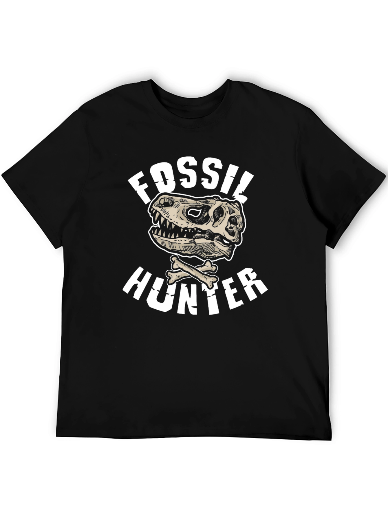 Fossil Hunter T-Shirt Dinosaur Skull Bones Graphic Tee