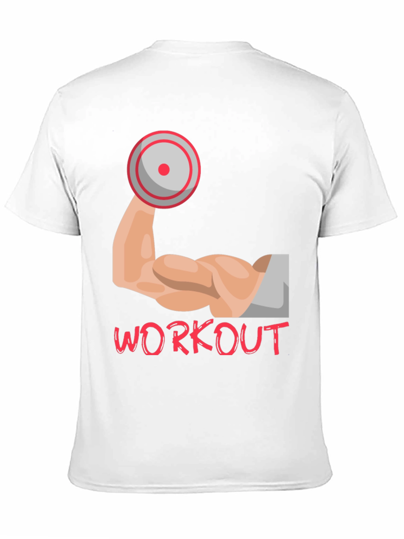 Workout Graphic Tee - Muscle Arm Dumbbell Design