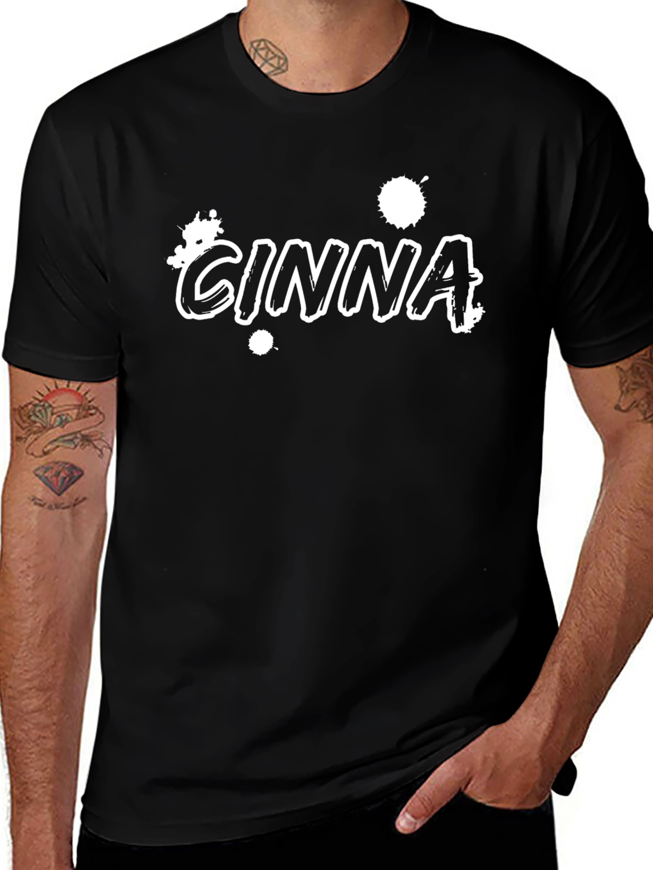 CINNA Graphic Tee - Trendy Black T-Shirt