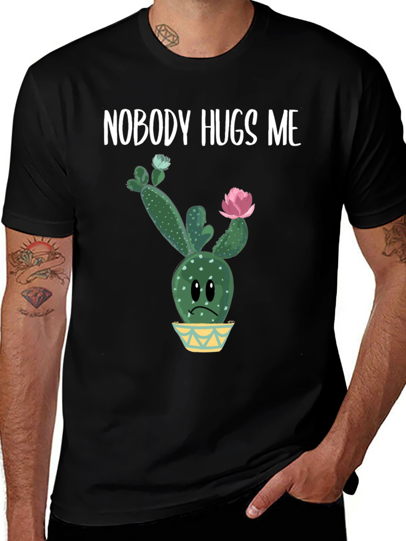 Nobody Hugs Me Cactus Graphic Tee - Unisex