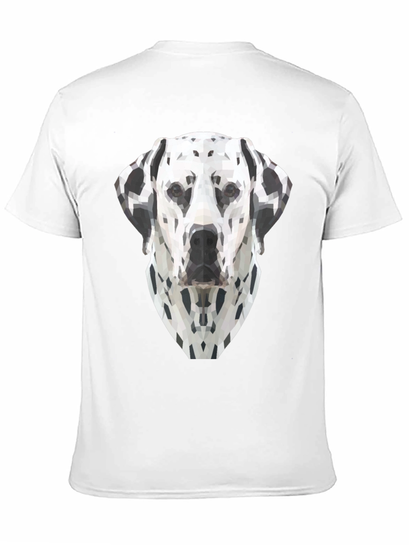 Geometric Dalmatian Dog Graphic Tee - Black