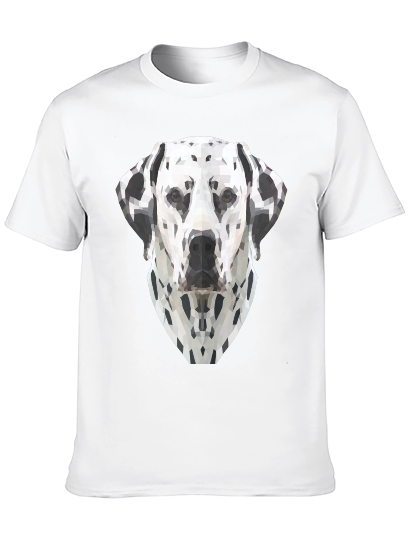 Geometric Dalmatian Dog Graphic Tee - Black