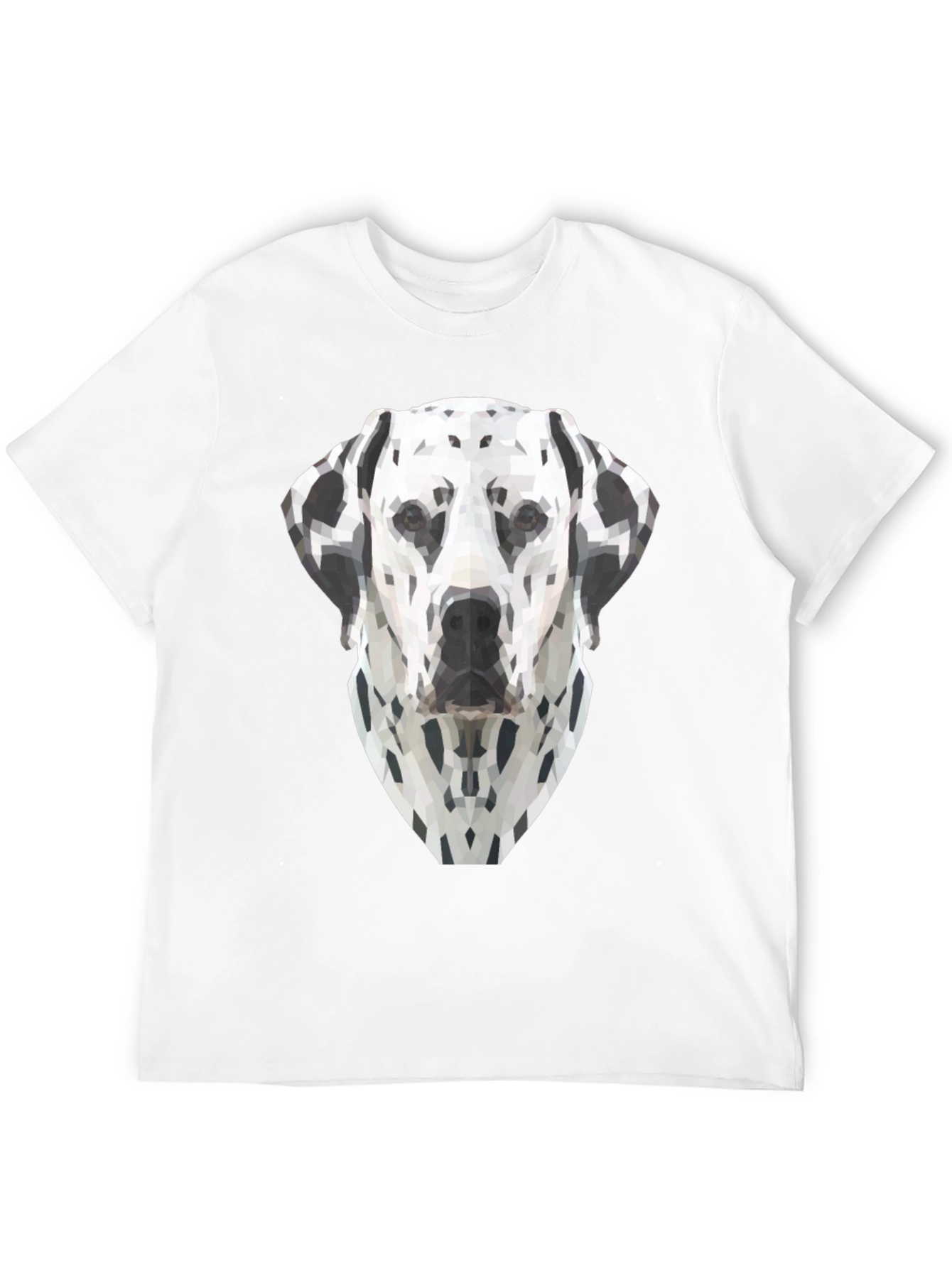 Geometric Dalmatian Dog Graphic Tee - Black