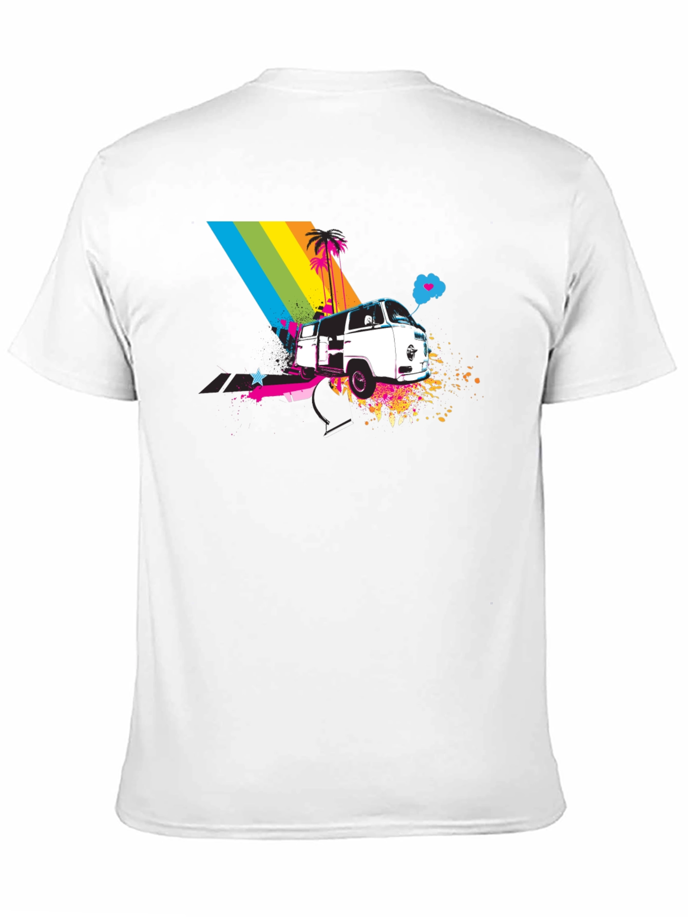 Retro Van T-Shirt - Rainbow Beach Design