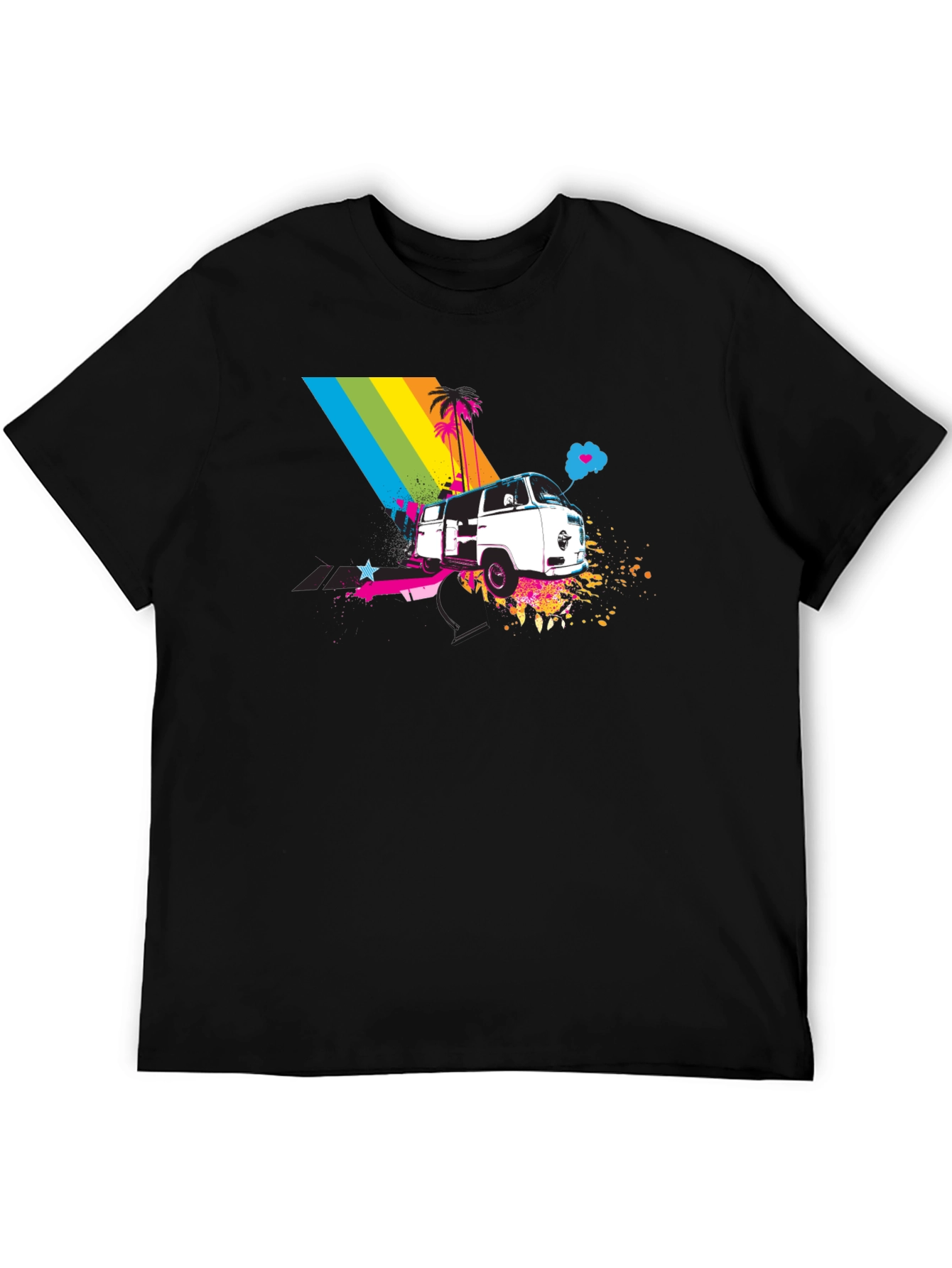 Retro Van T-Shirt - Rainbow Beach Design